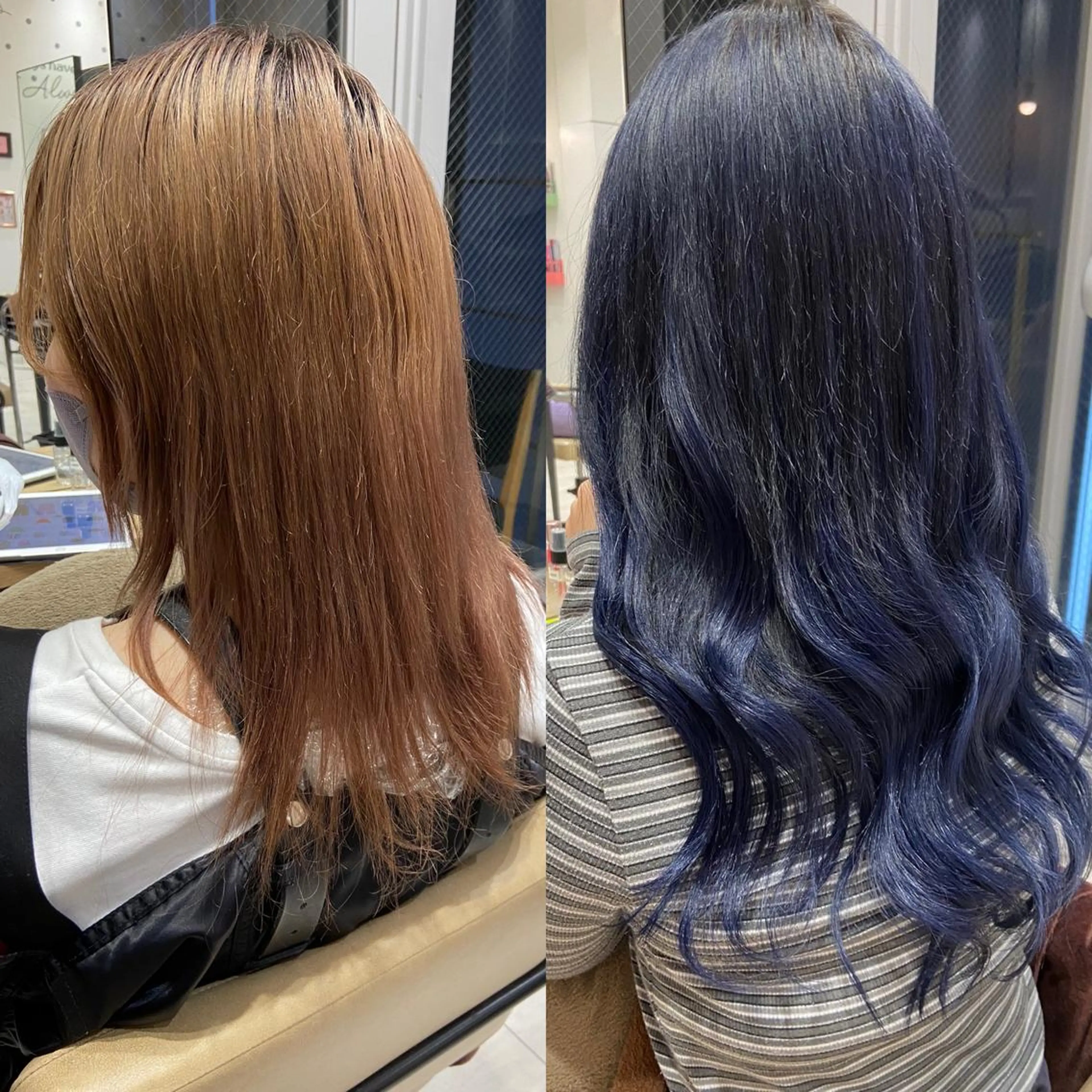 ロング カラー シールエクステ ブリーチ ブラウンカラー ケアカラー ダブルカラー 新宿/韓国ヘア 中明度カラー/かやのヘアスタイル