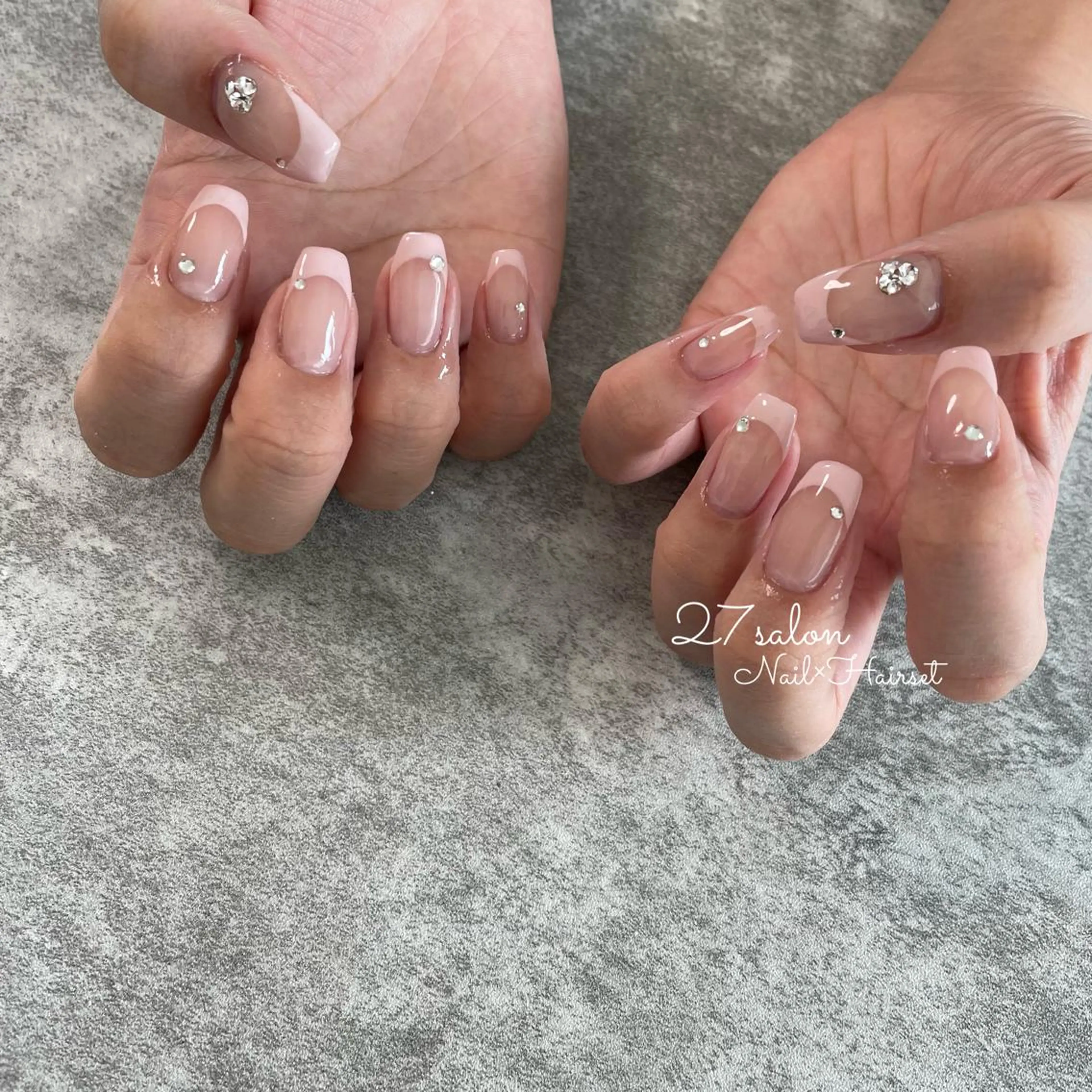 ネイル フレンチネイル ピンク 27salon yuinaのネイルデザイン