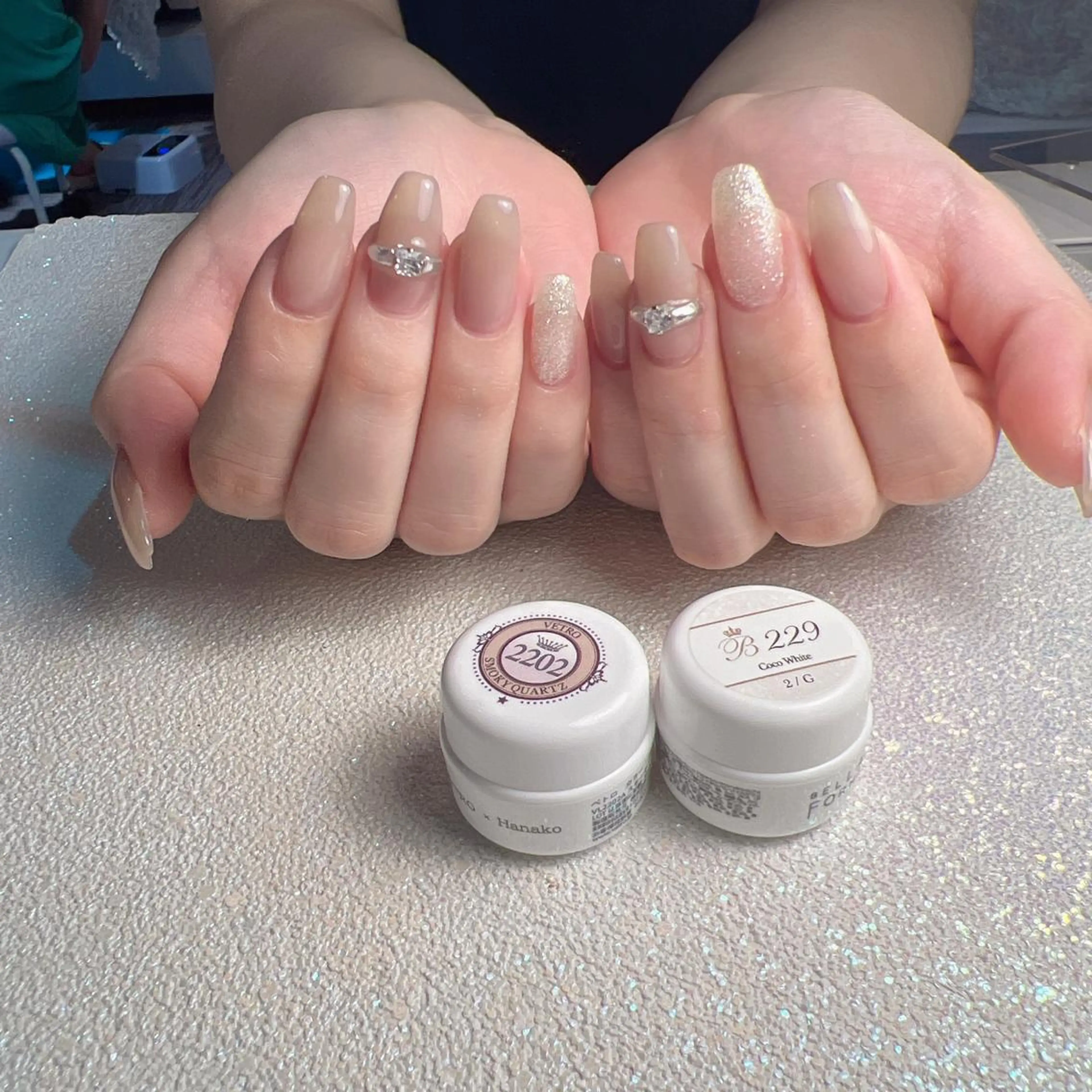 ネイル アートネイル 長さ出し フラッシュネイル ジェルネイル 氷ネイル・うるうるネイル You&Me Yukiのネイルデザイン