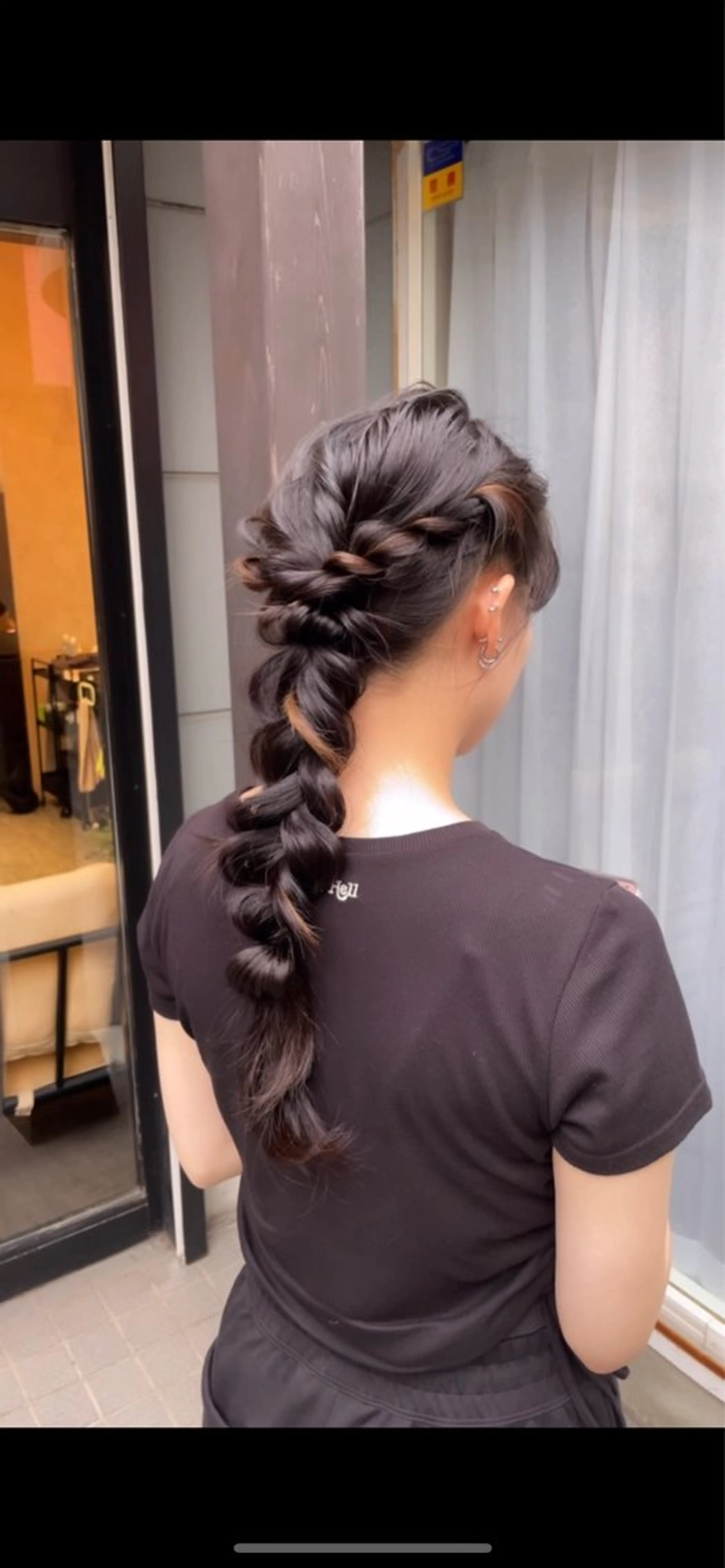 ロング 暗髪カラー/艶カラー /ヘアセットのヘアスタイル