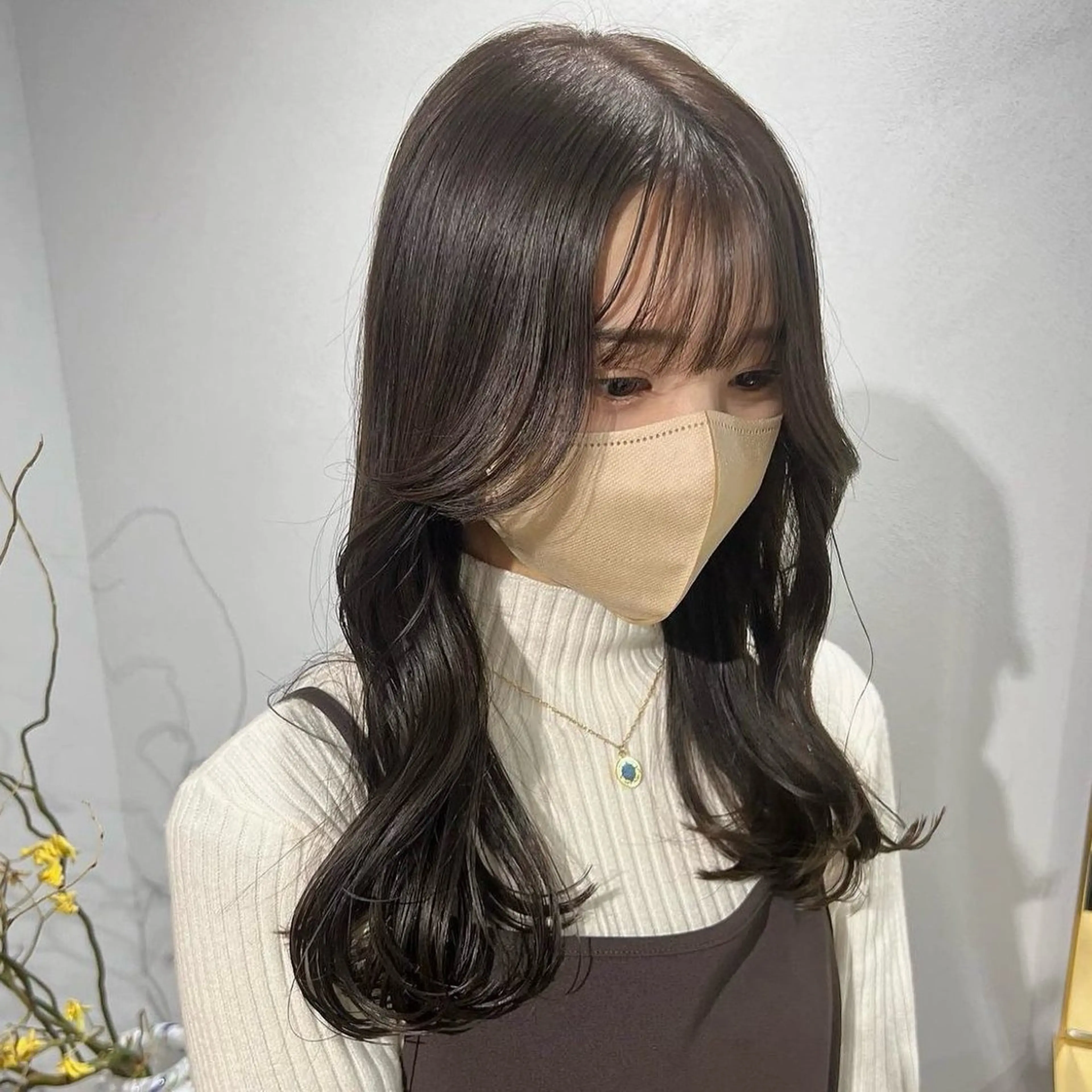 セミロング カラー ベージュカラー ブラウンカラー ブラウンベージュ カット ヘアカラー akane/ベージュ /オリーブ/ブラウンのヘアスタイル