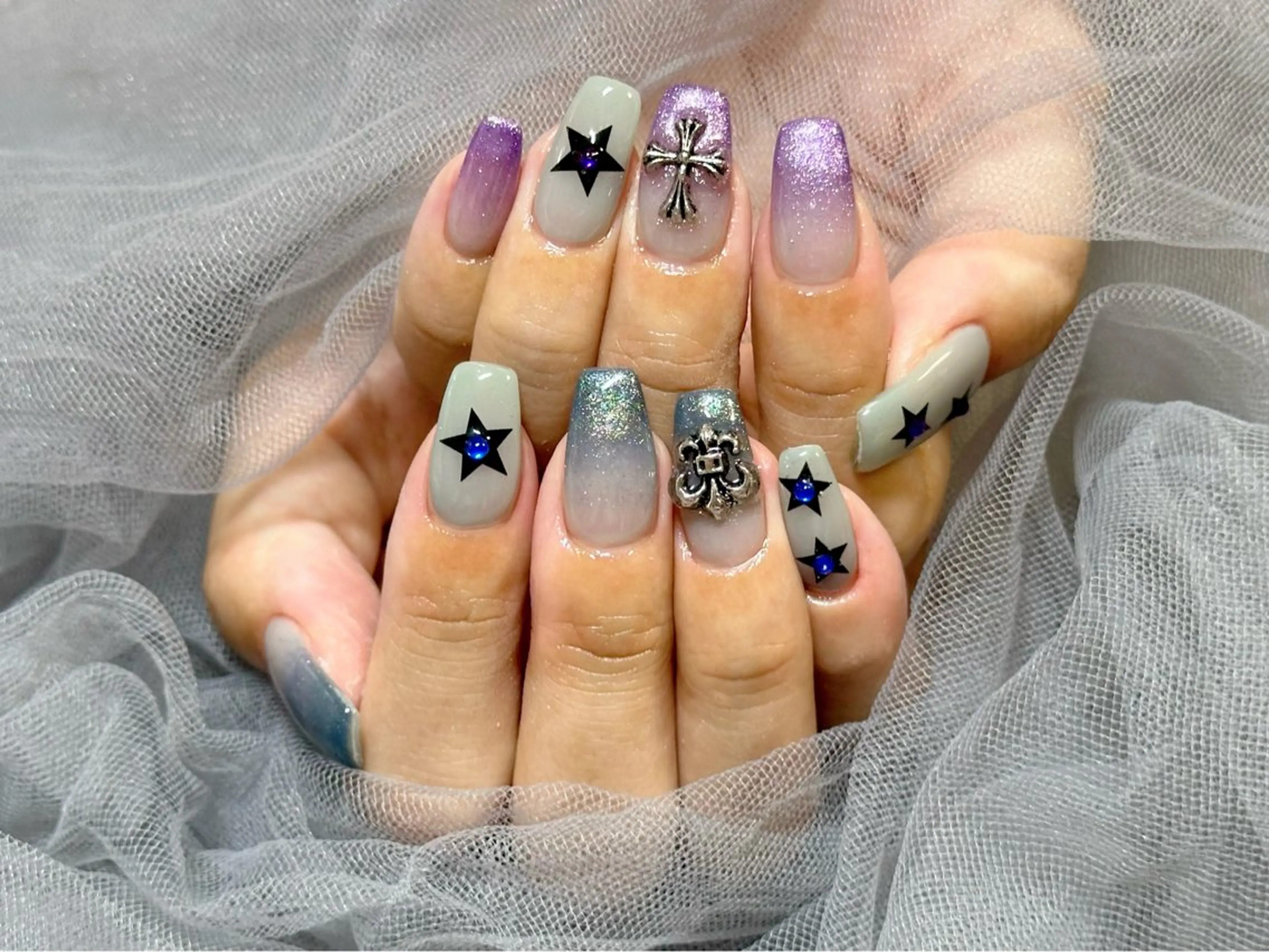 ネイル ブルー ハンドネイル KURELLY所属・Nail Salon KURELLYのネイルデザイン