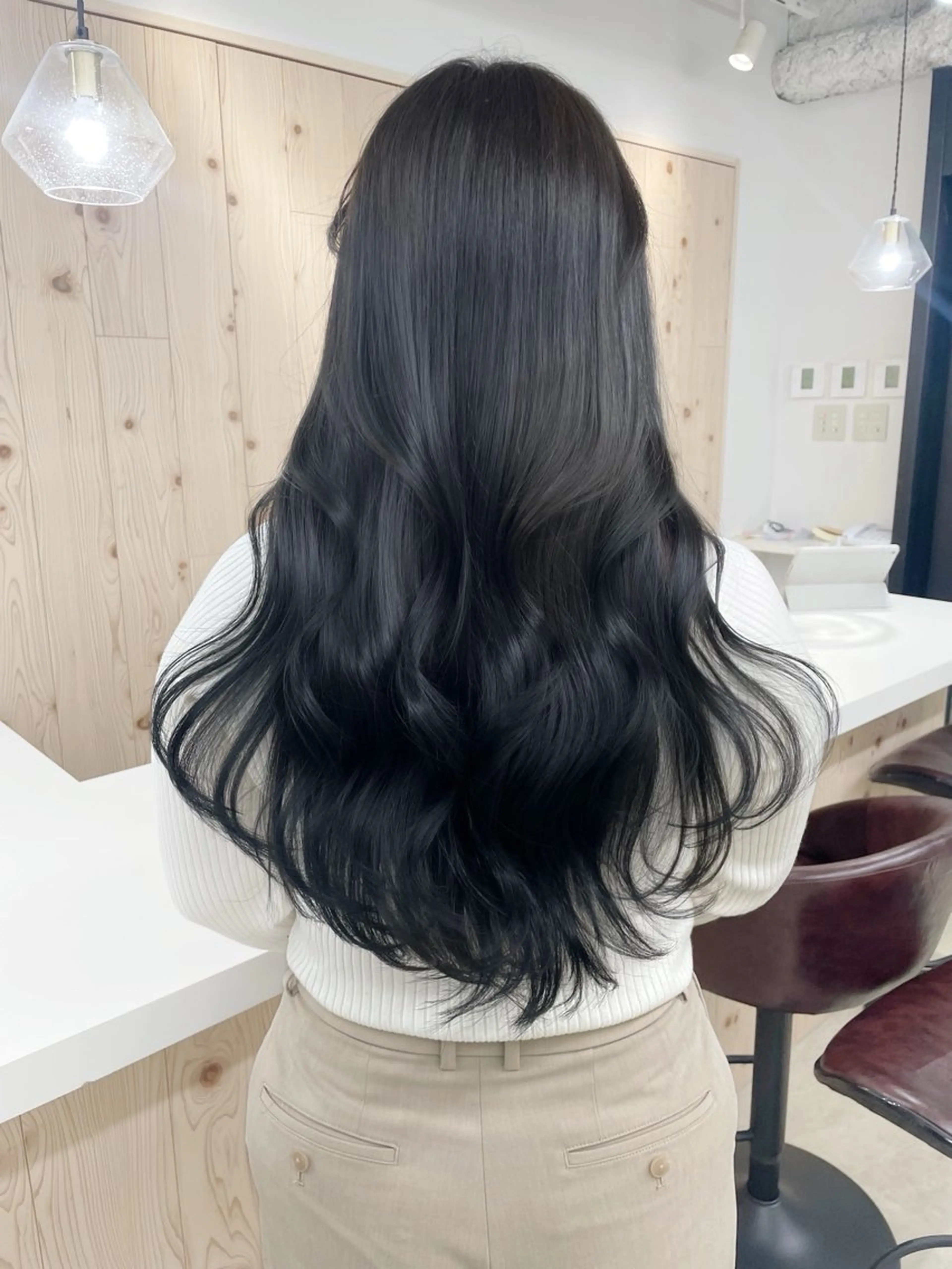 ロング ヘアカラー トリートメント 新宿/韓国ヘア/ 髪質改善ストレートのヘアスタイル