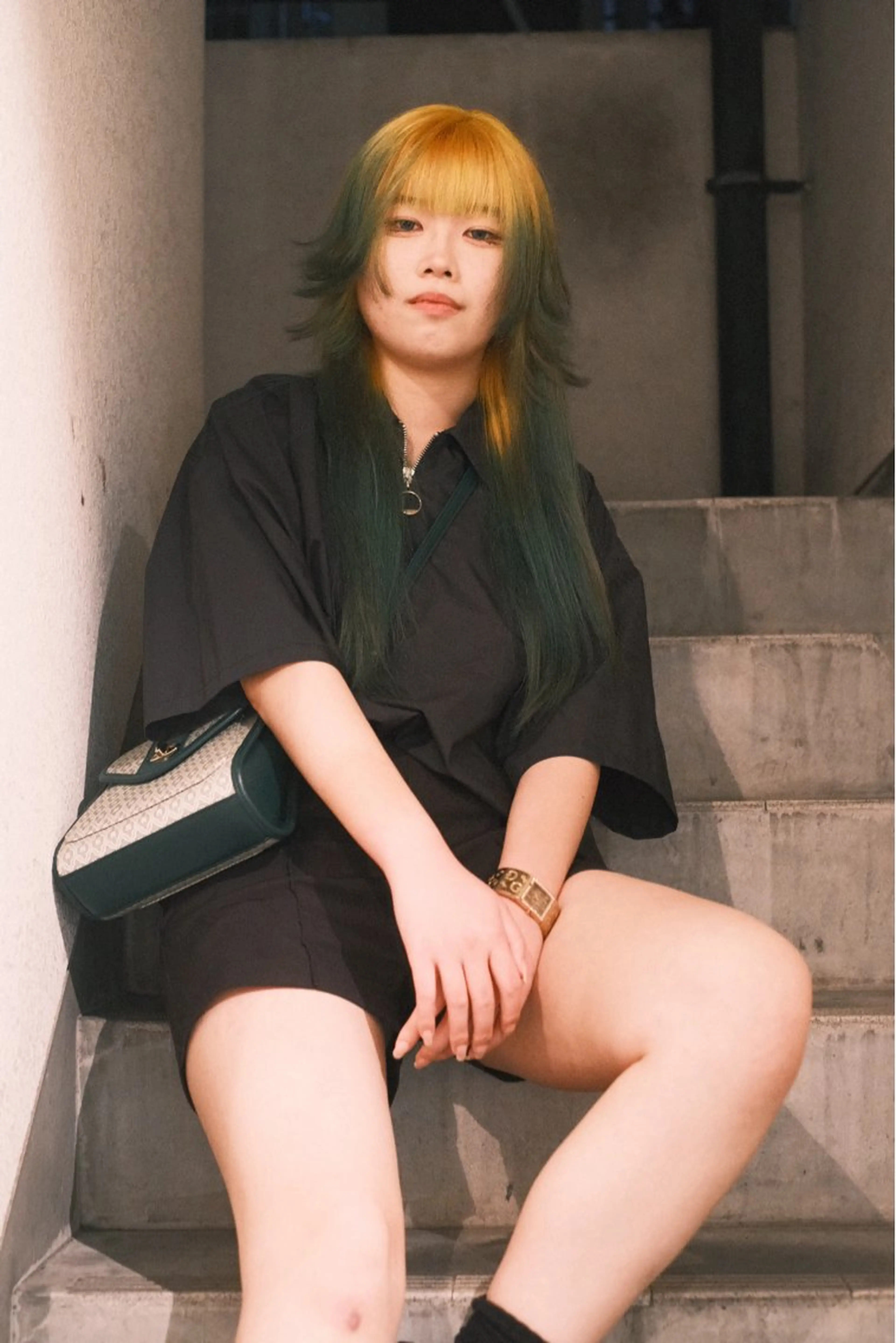 ロング カラー ヘアアレンジ カット ヘアカラー トリートメント 個性爆弾💣 ダブルカラー/ゆかのヘアスタイル