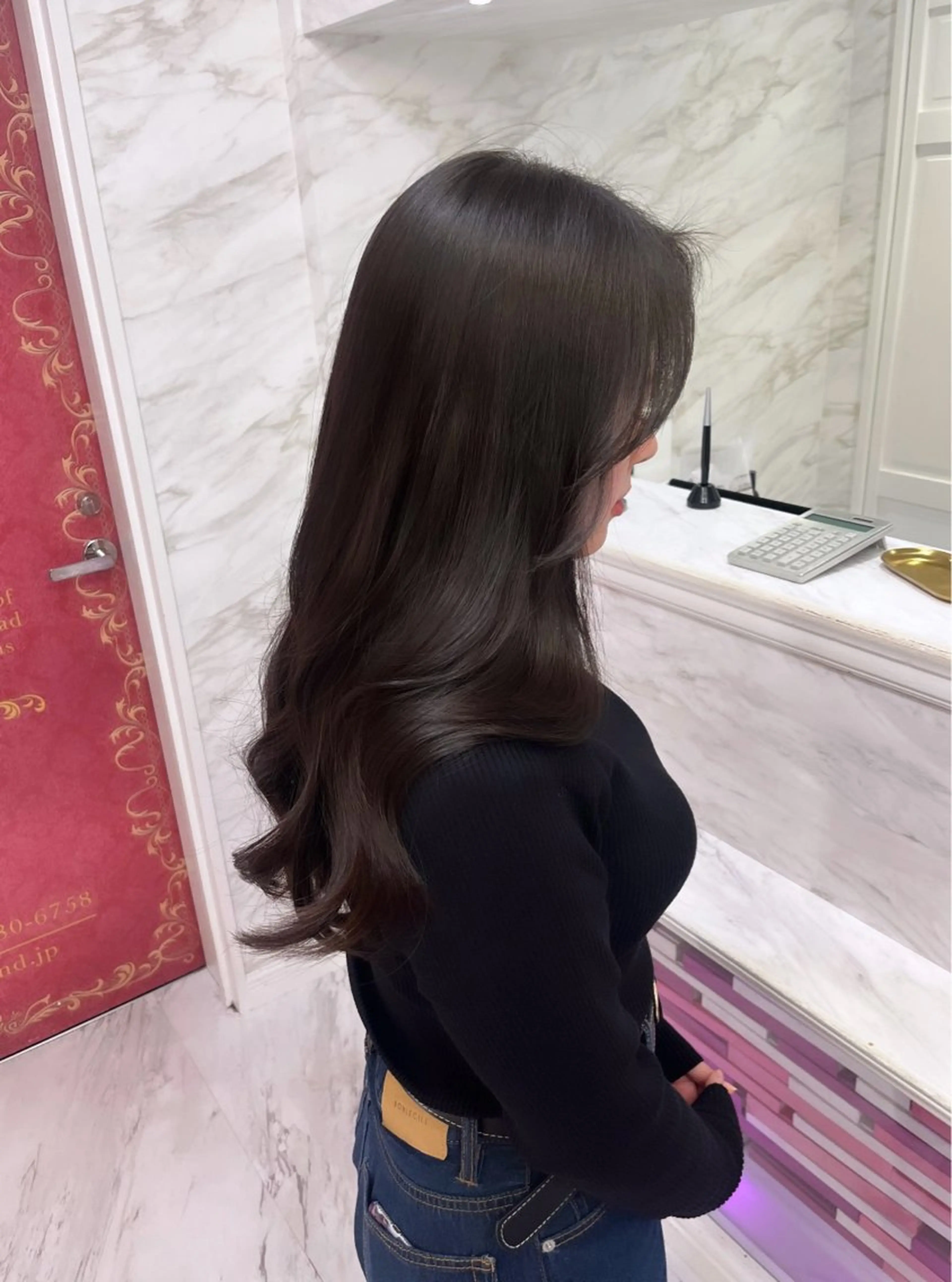 ロング カット ヘアカラー 韓国🎀レイヤー/艶 髪/縮毛矯正/ユリナのヘアスタイル