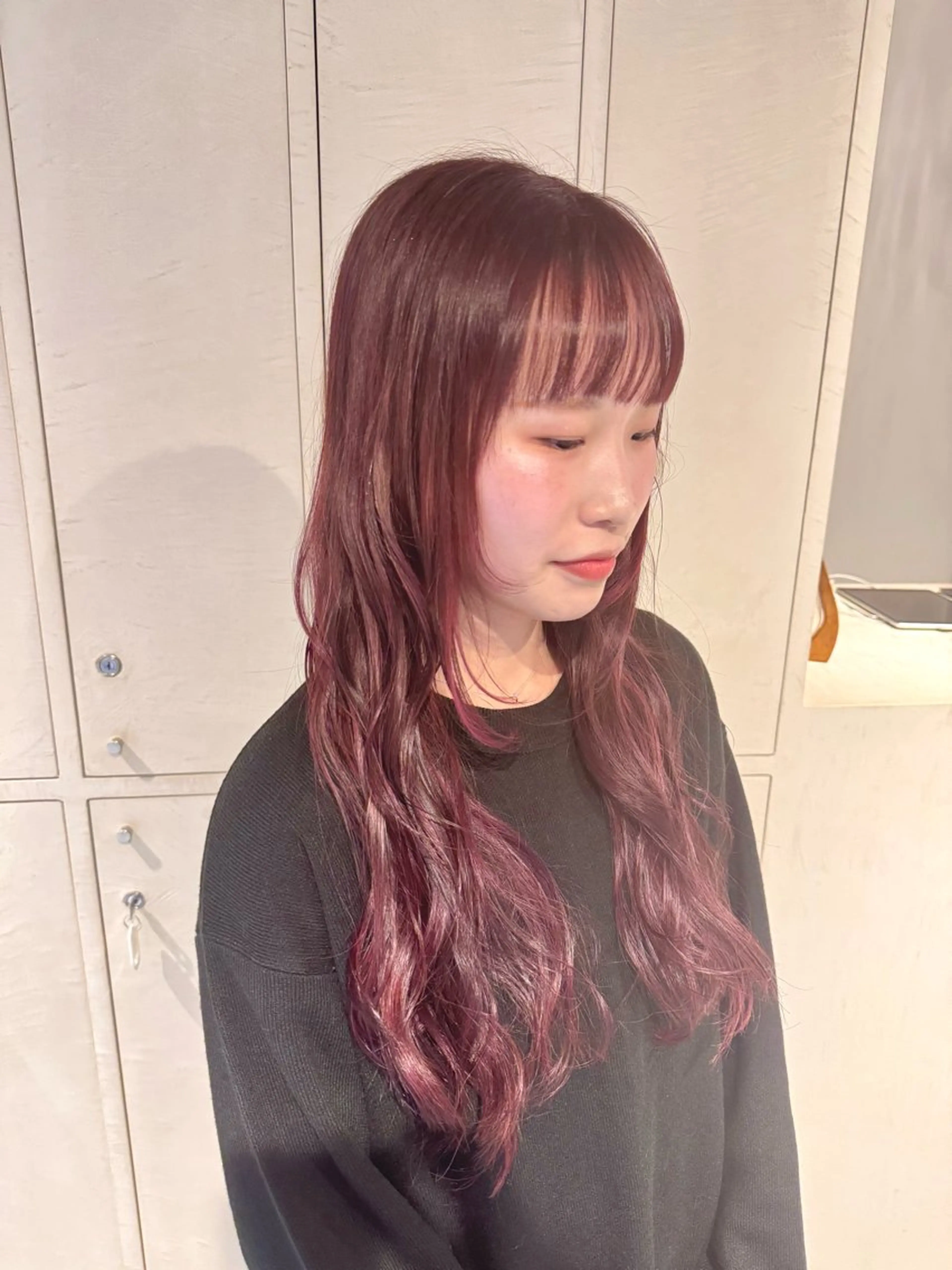 ロング カラー 切りっぱなしボブ ショートボブ アッシュ ベージュカラー グレージュ 髪質改善スペシャリス ト長尾勇弥/梅田中津のヘアスタイル