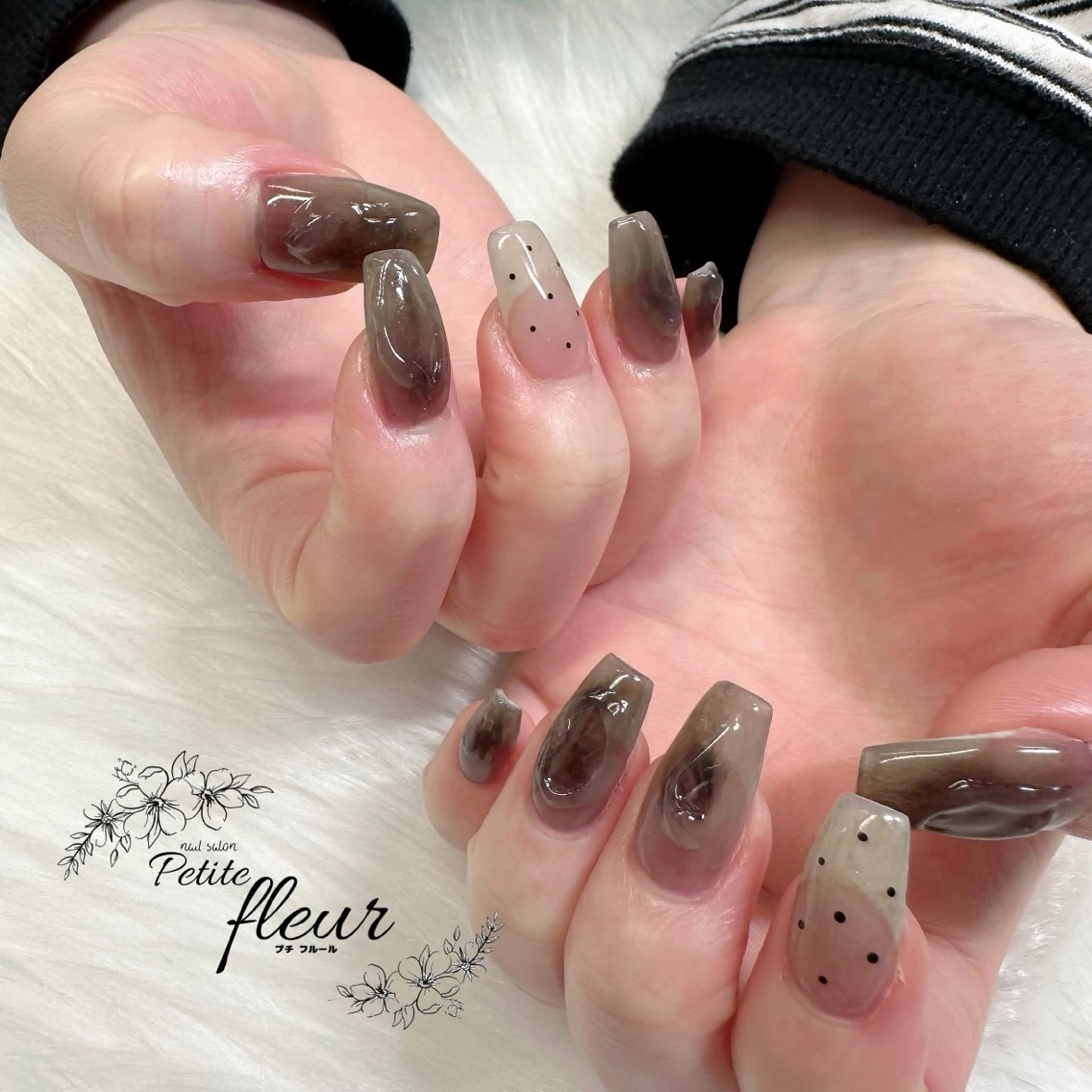 ネイル 持ち込み ニュアンスネイル ハンドネイル ❁⃘*。Petite fleur❁⃘*りさのネイルデザイン