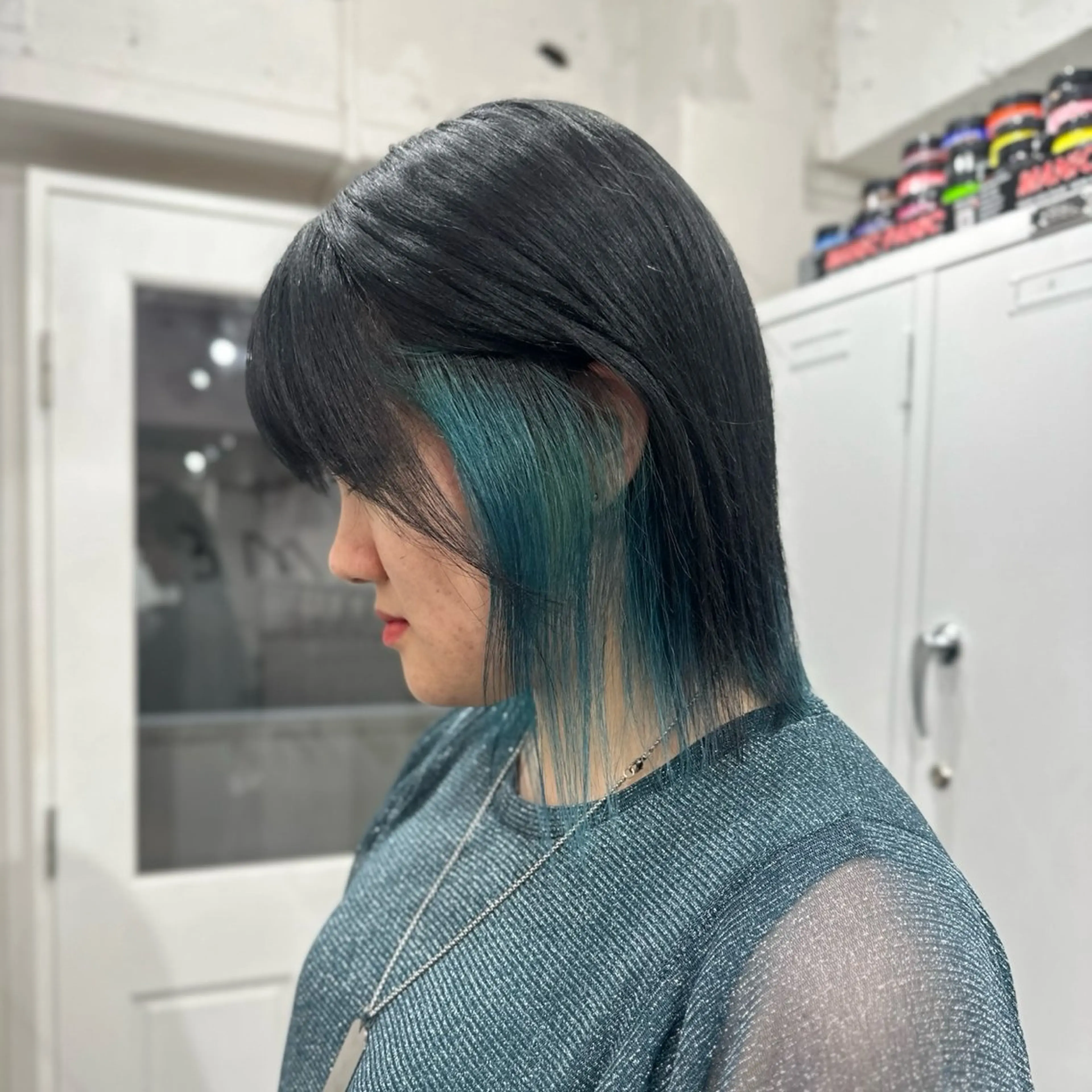 ミディアム カラー ヘアカラー ハイトーン/ウルフ /エクステ/ましろのヘアスタイル