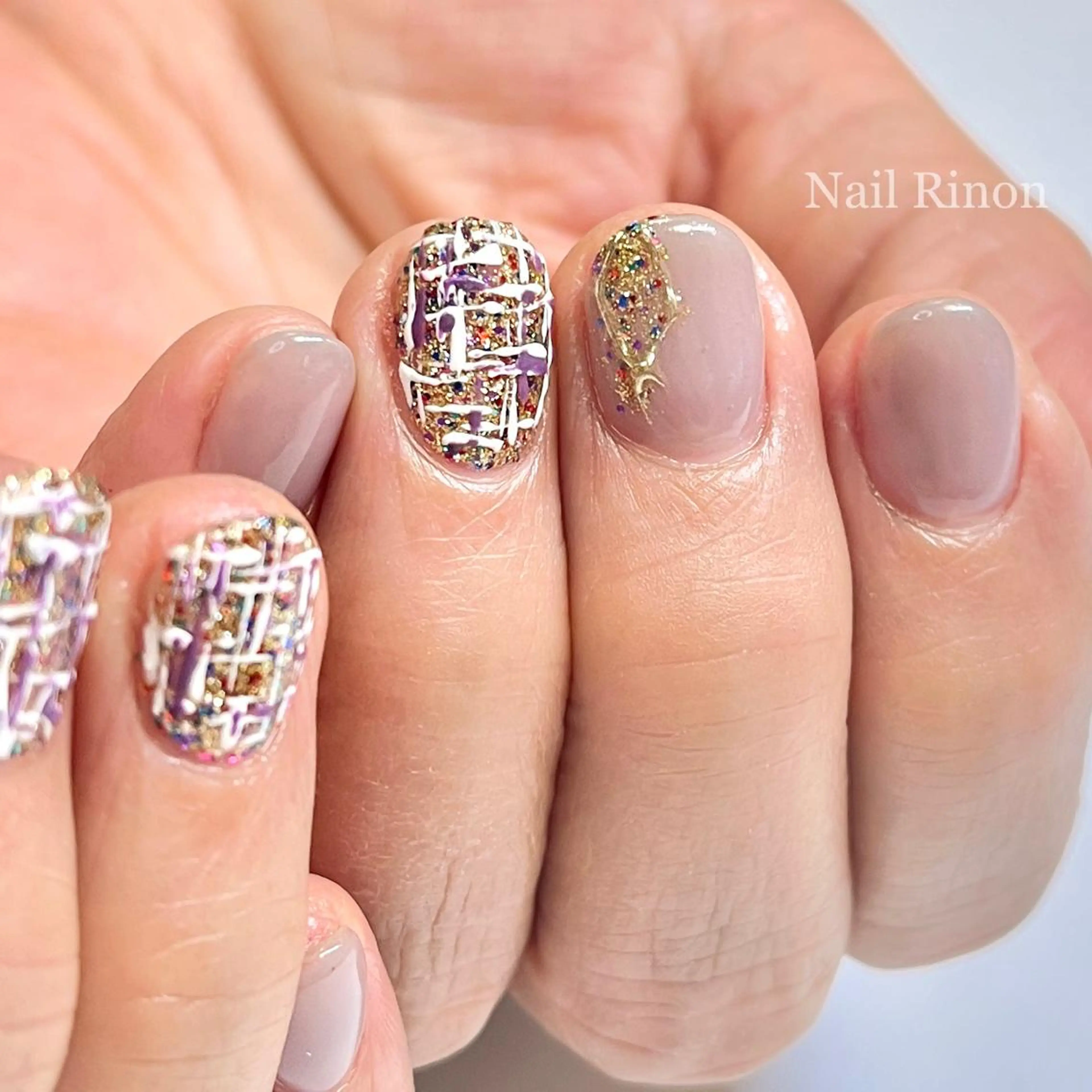 ネイル ツイードネイル ハンドネイル Nail Rinonのネイルデザイン