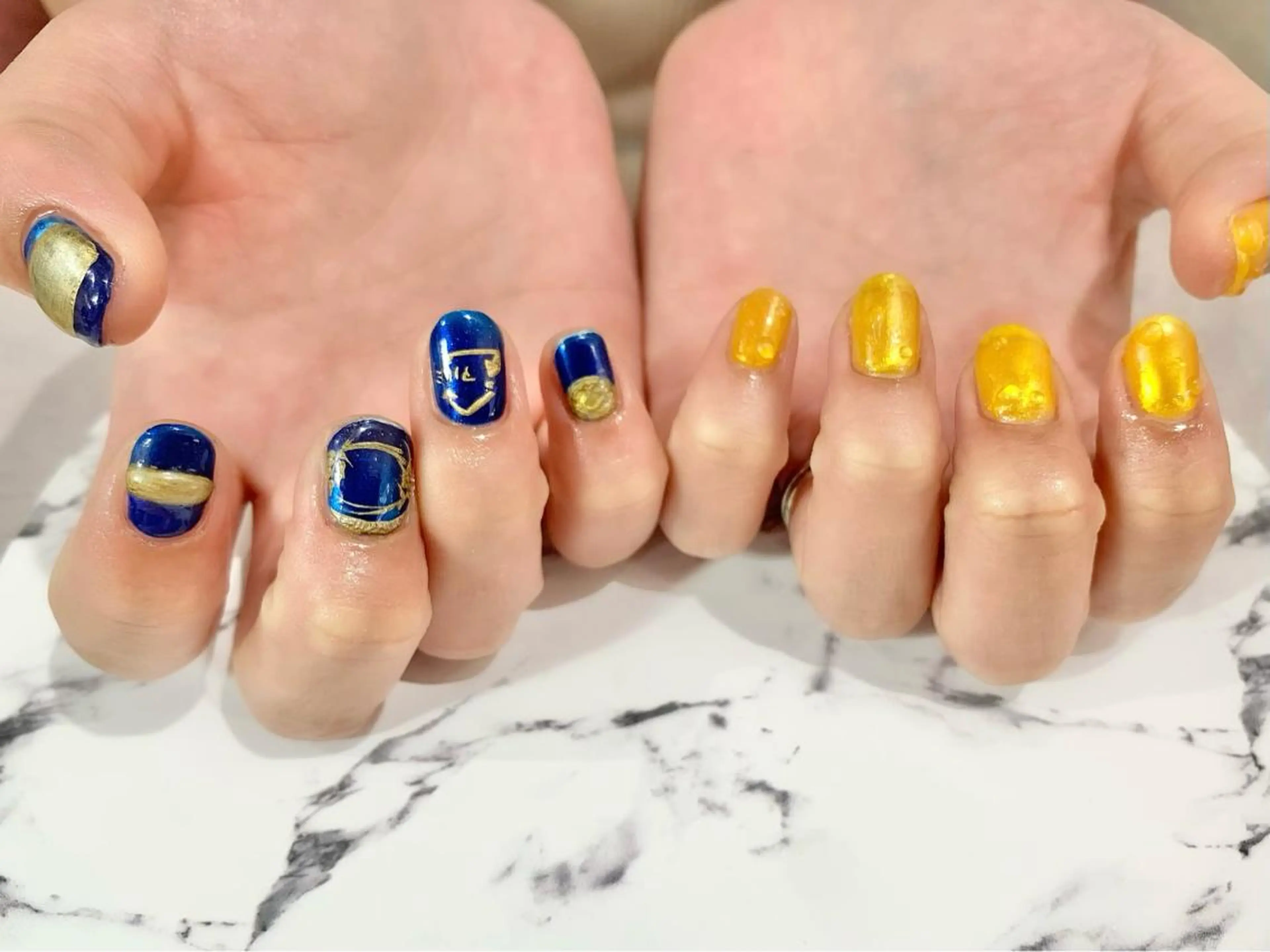ネイル 韓国ネイル ミラーネイル ニュアンスネイル ショートネイル 夏ネイル ハンドネイル Nail Salon　Ｋのネイルデザイン