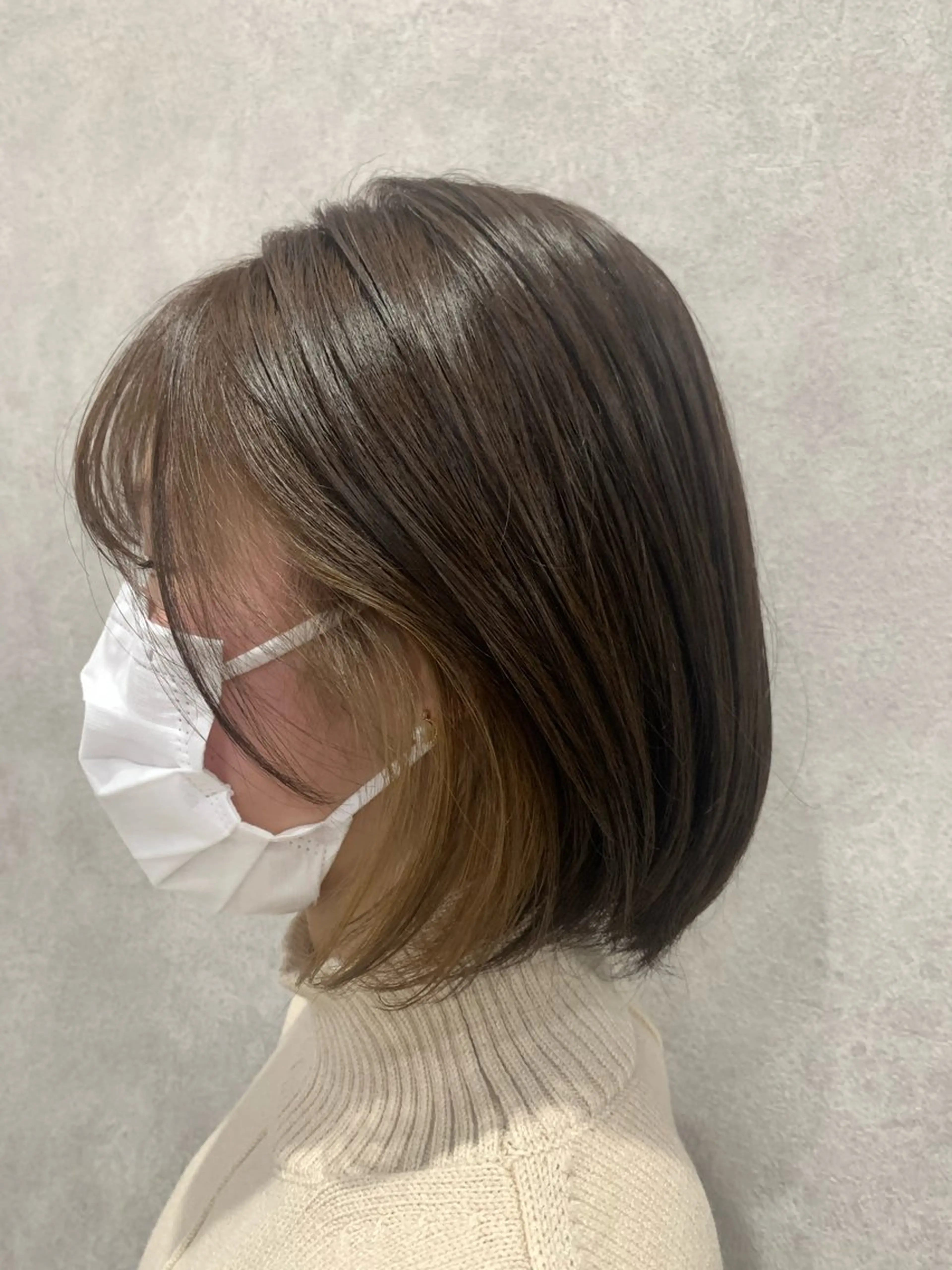 カラー ベージュカラー イヤリングカラー garden 寺田愛華のヘアスタイル