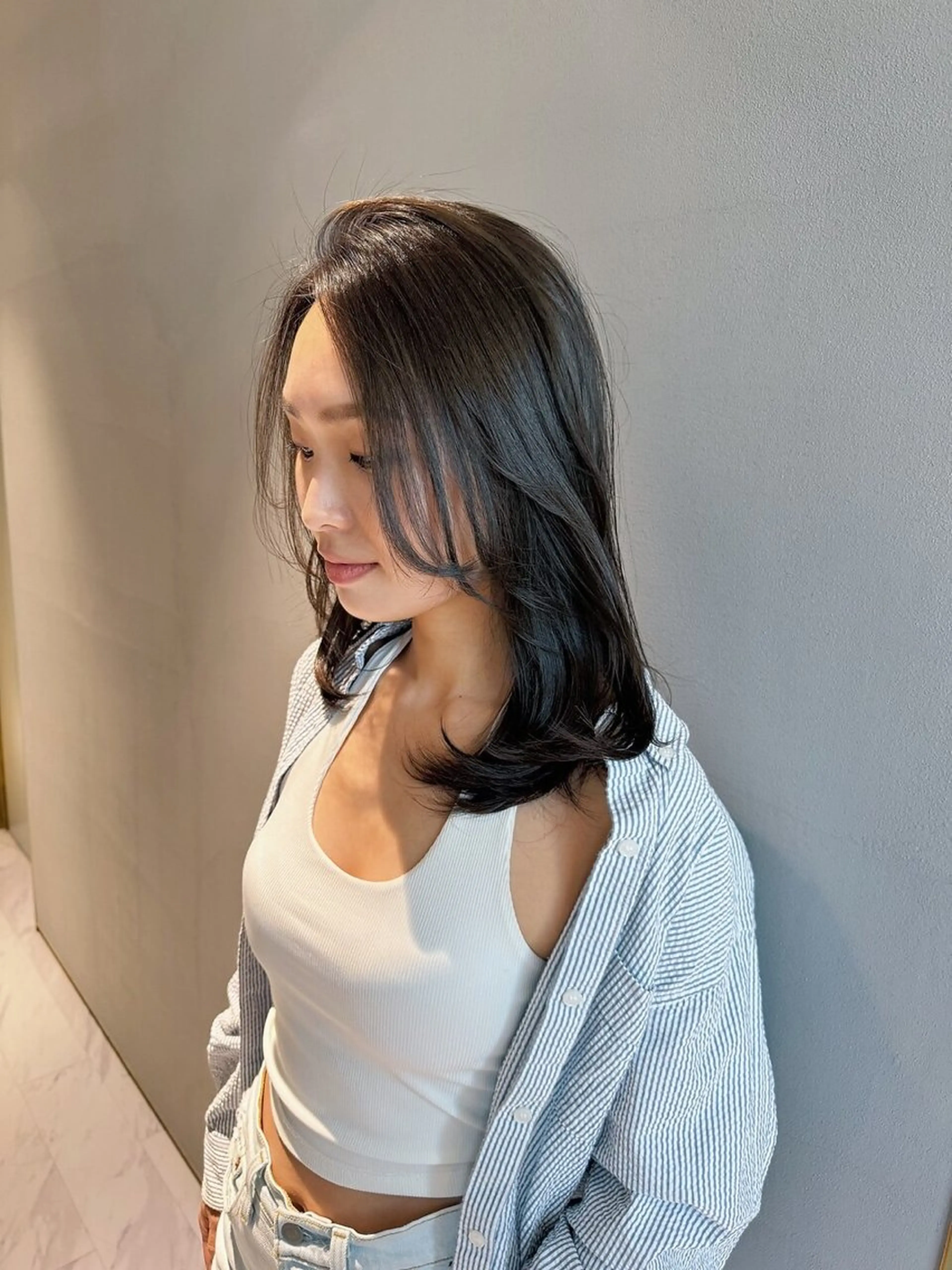 セミロング カラー カット トリートメント 透明感カラー/ハイト ーン/メイク/umiのヘアスタイル