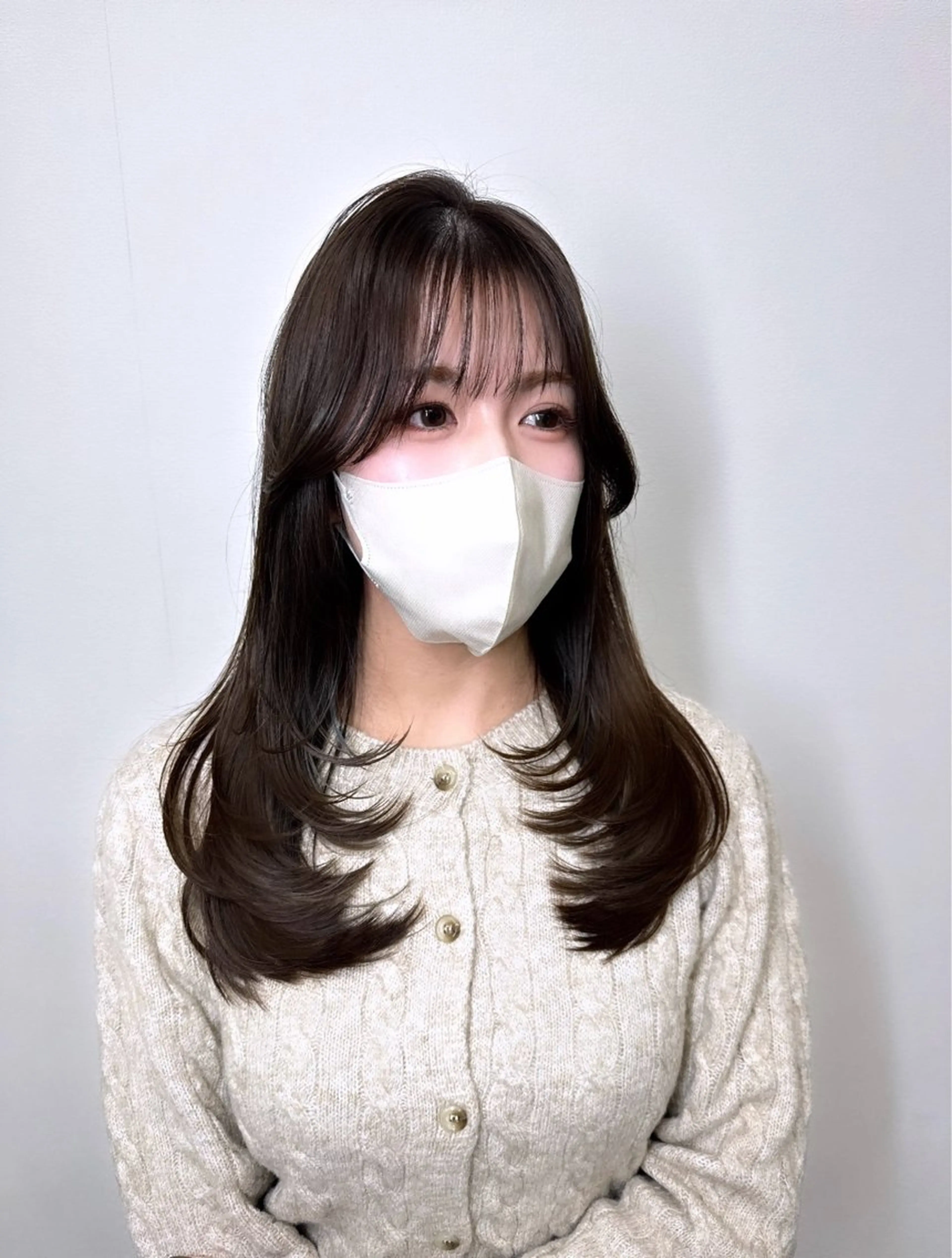 ロング カラー ヘアアレンジ ベージュカラー ブラウンカラー 髪質改善 韓国風ヘア レイヤーカット カット ヘアカラー トリートメント 酸性縮毛矯正🧴韓国 レイヤー/髪質改善のヘアスタイル