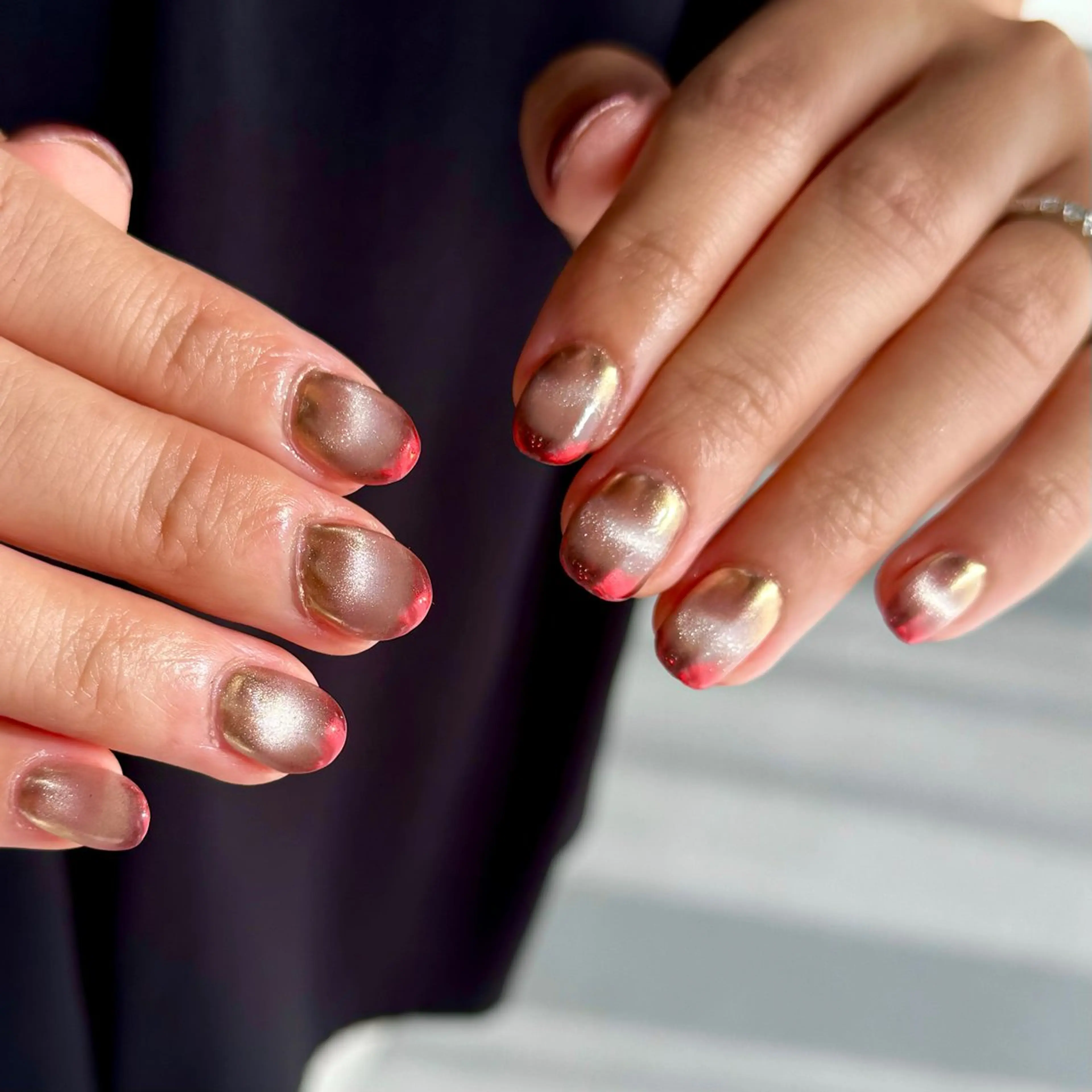 ネイル グラデーション マグネットネイル ミラーネイル ハンドネイル HARUKA ネイリスト福岡/薬院のネイルデザイン