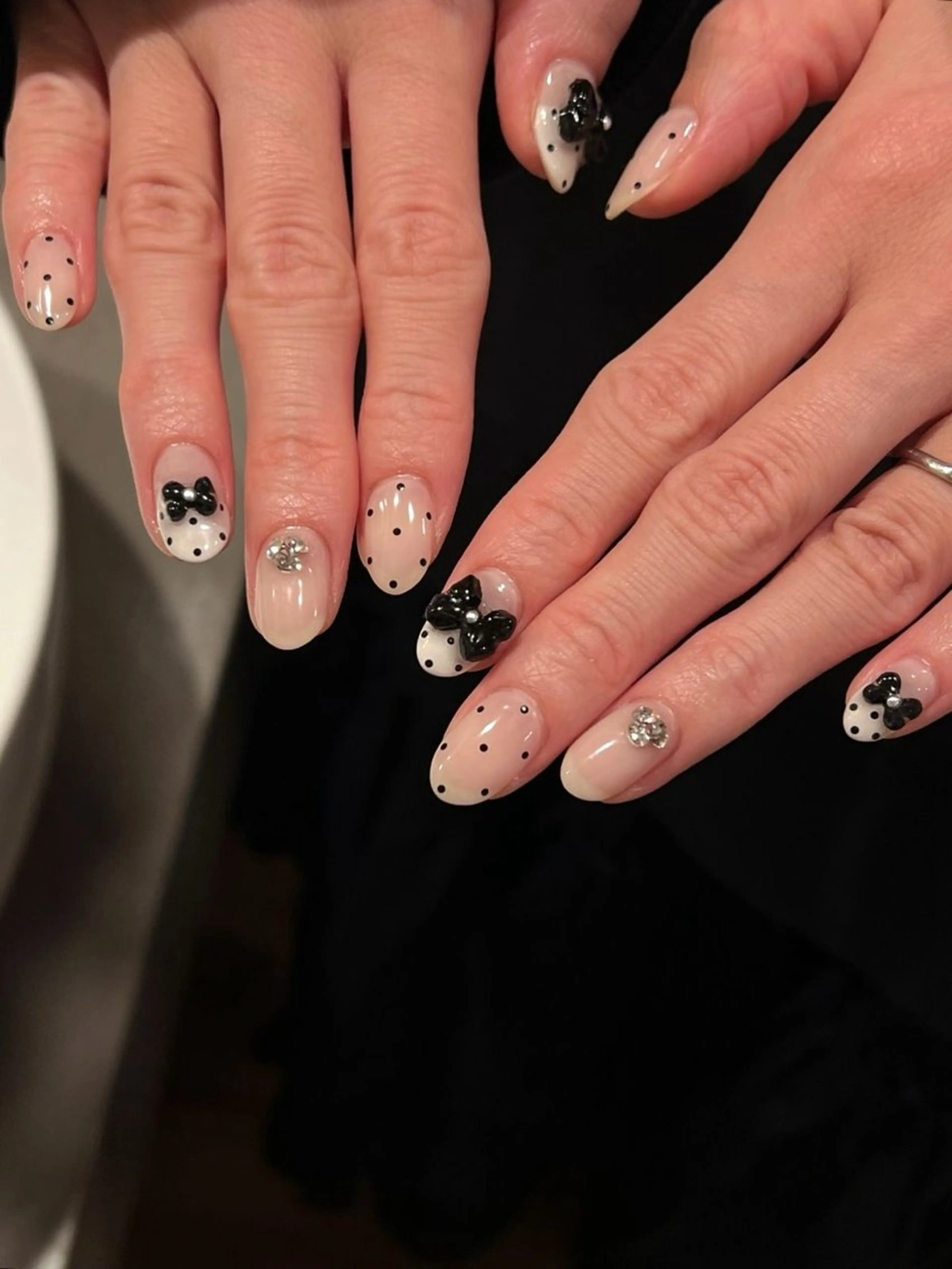 ネイル 韓国ネイル 持ち込み ニュアンスネイル ネイルチップ 冬ネイル RINN ANA.CHUOのネイルデザイン