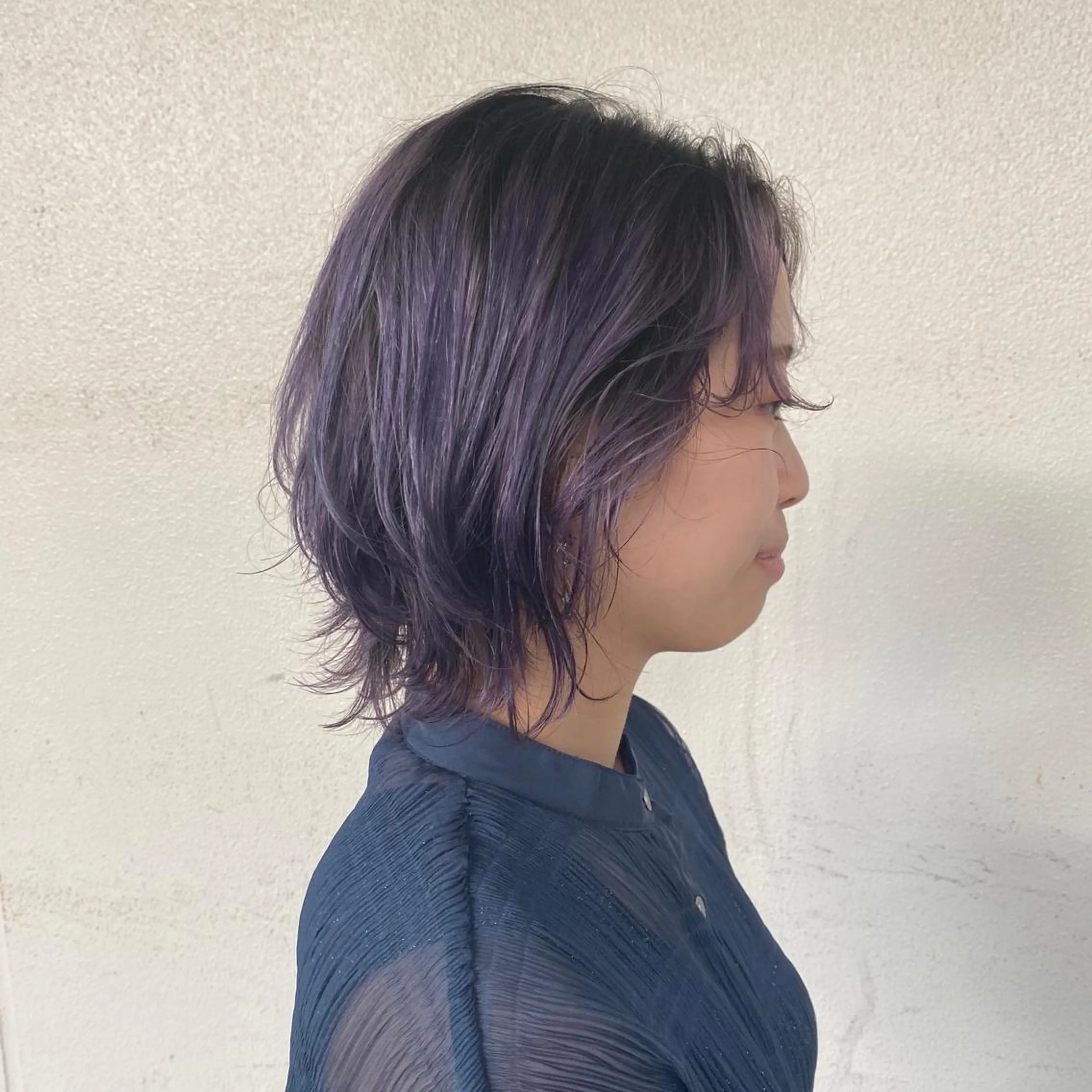 ミディアム カラー パープルカラー ヘアカラー イシカワ エリナのヘアスタイル