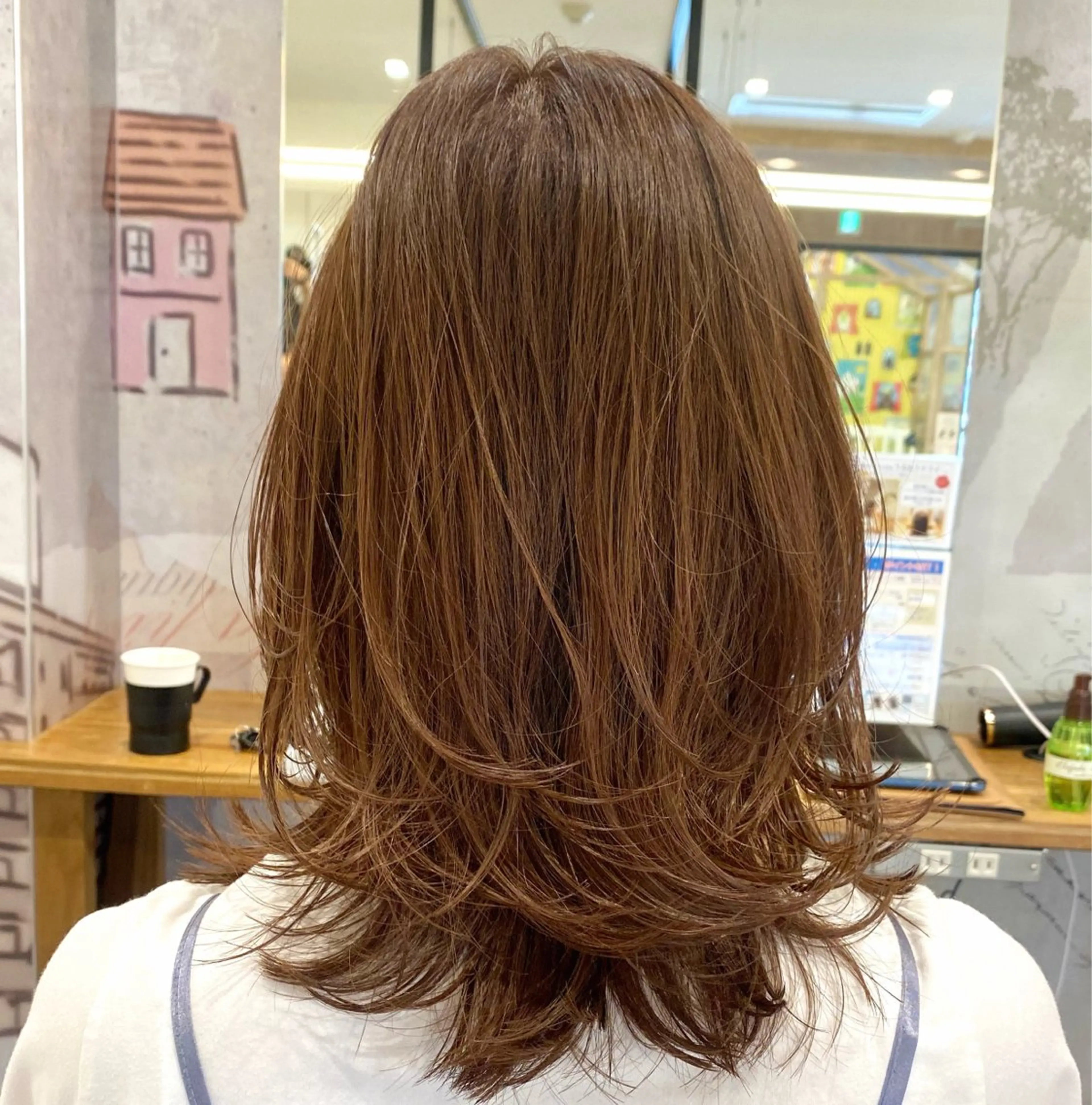 ミディアム カラー ベージュカラー ブラウンカラー ブラウンベージュ 寺田 さゆみのヘアスタイル