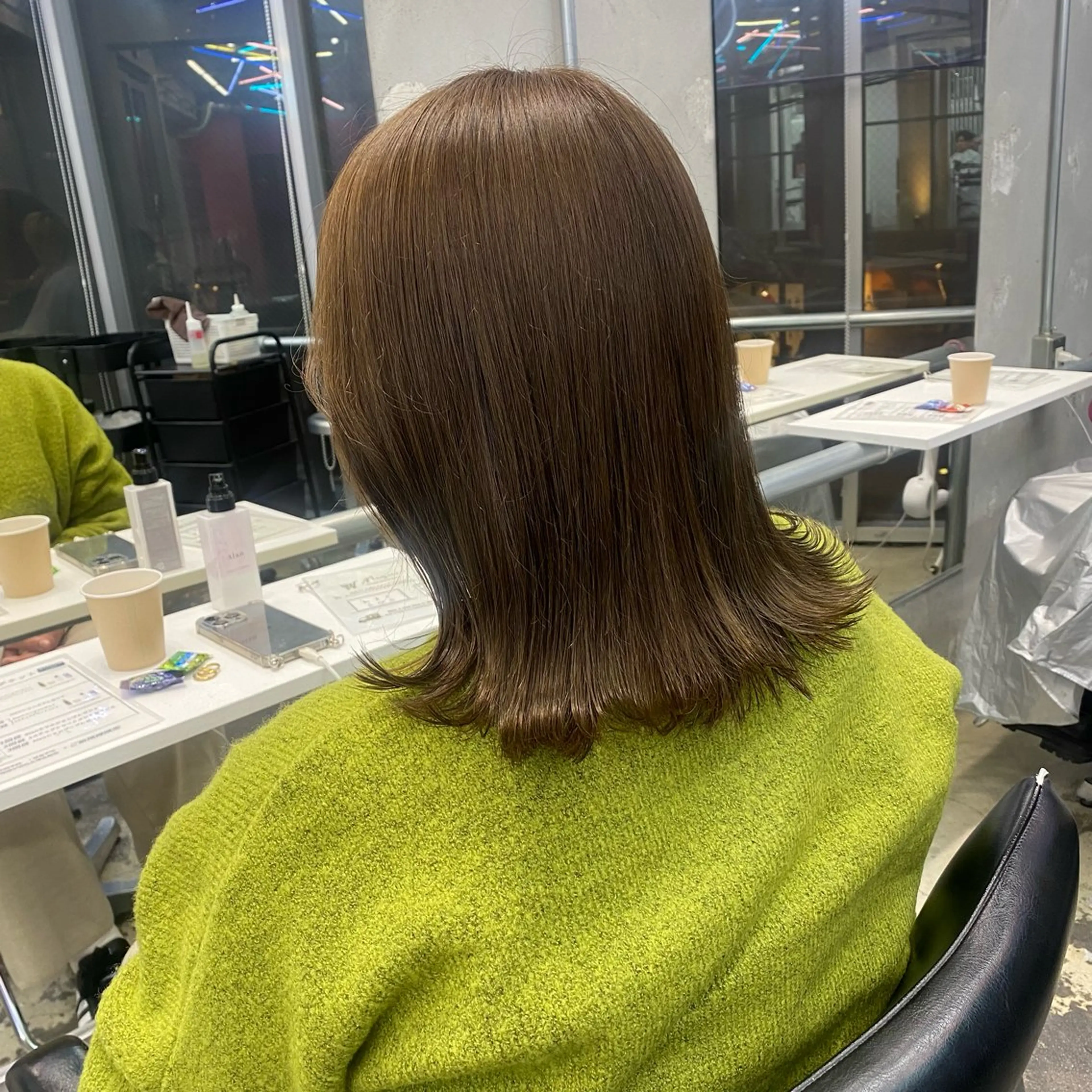 セミロング カラー ヘアアレンジ 💗💗韓国レイヤー yu-ki💗💗のヘアスタイル