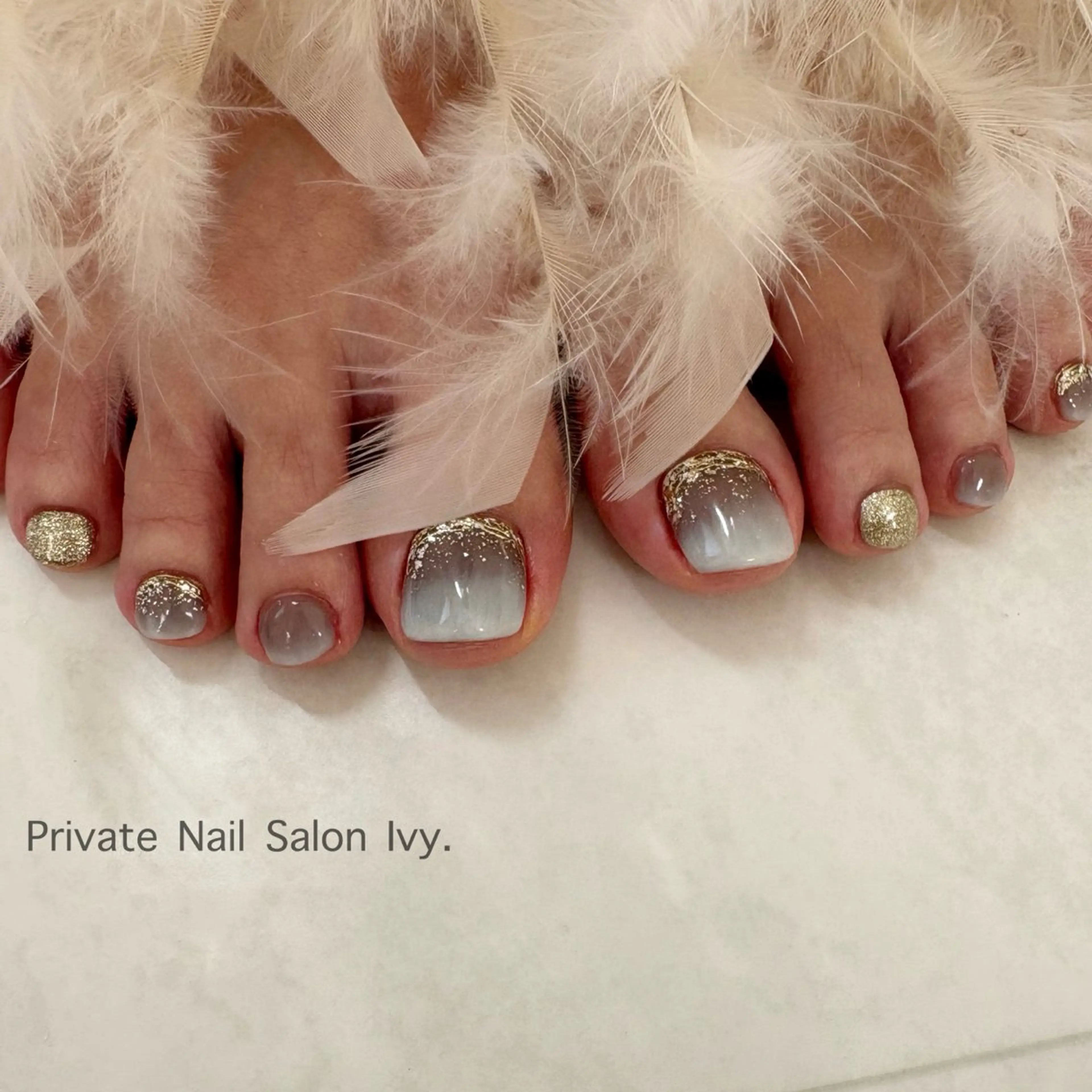 【フットジェルオフウォーターケア込み】10本デザインフルアート（指周りオイル角質付き☆）の写真