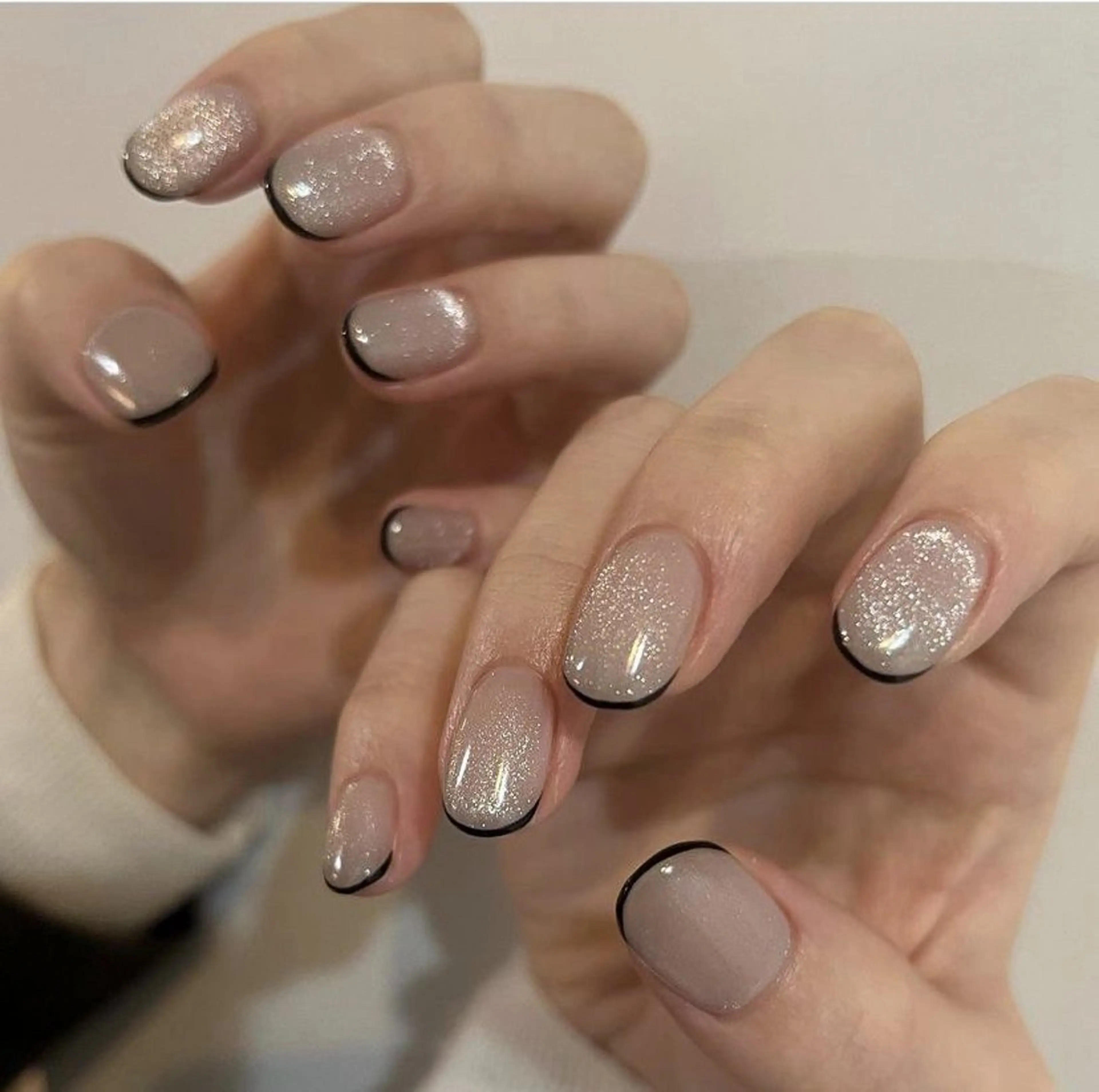 ネイル 韓国ネイル 持ち込み ニュアンスネイル ネイルチップ 冬ネイル RINN ANA.CHUOのネイルデザイン