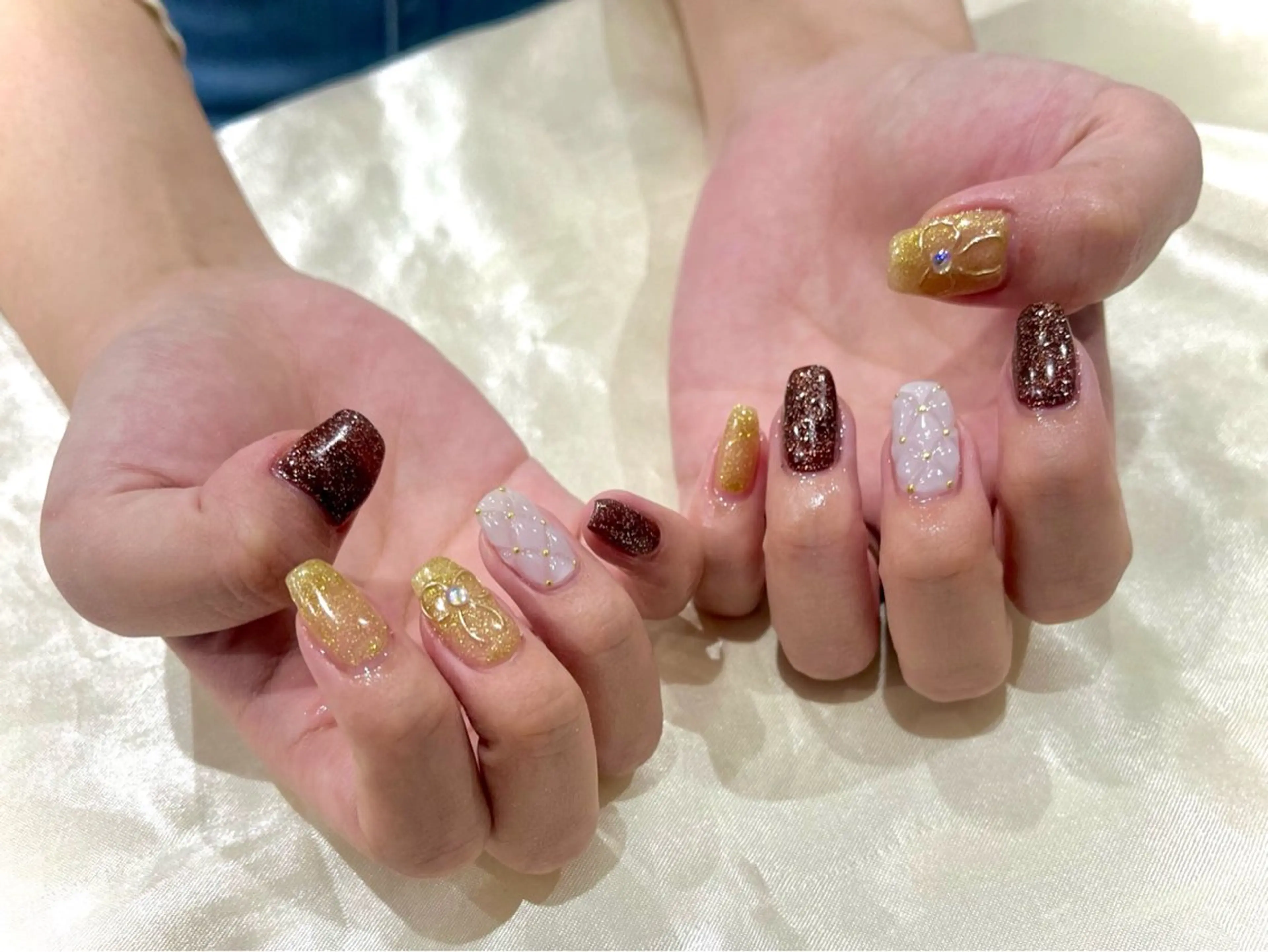 ネイル ラメ(グリッター) ハンドネイル Nail salon Cielel⟡Ayaのネイルデザイン