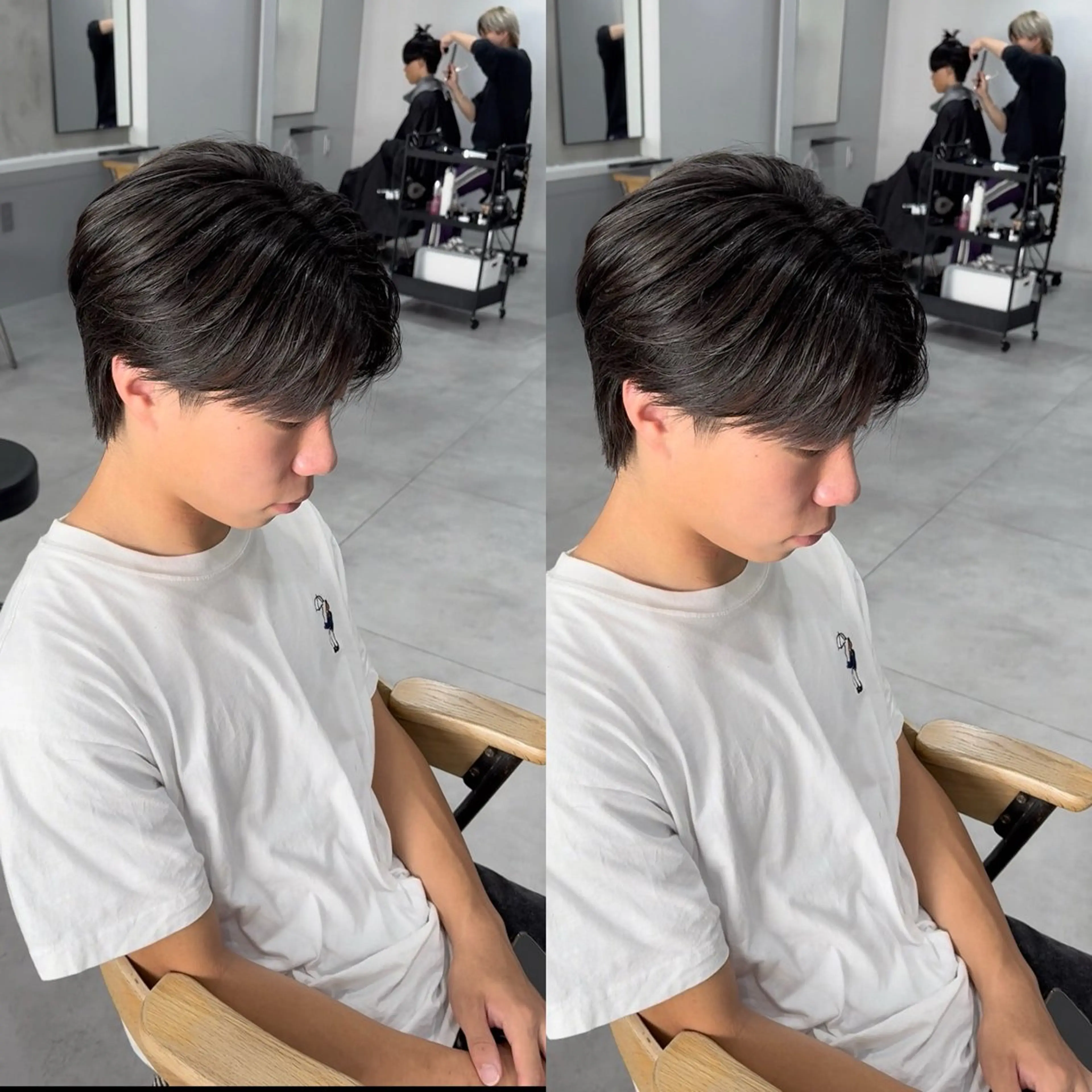 パーマ メンズ カット パーマ センターパート ／植田のヘアスタイル