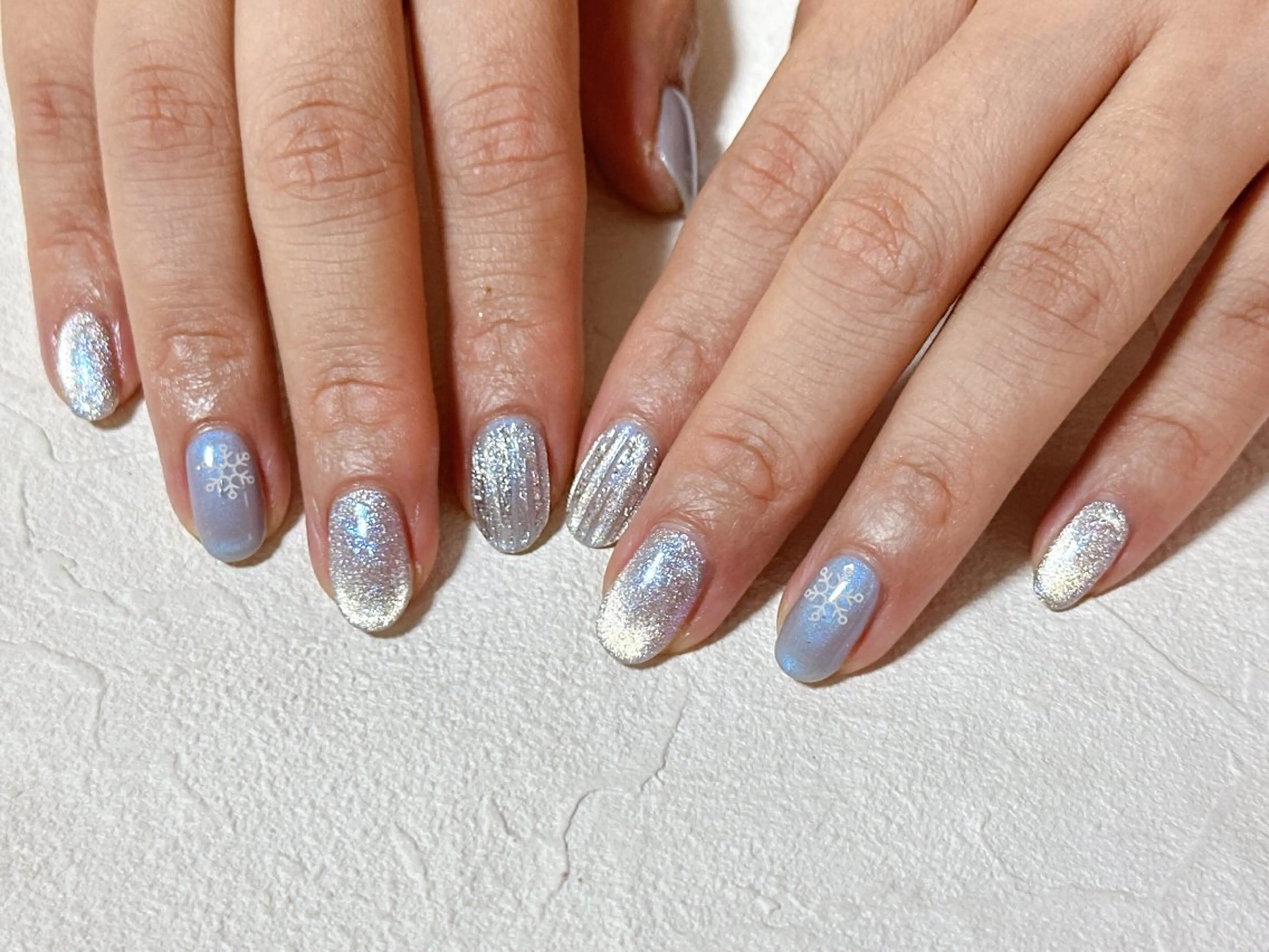 ネイル オーロラネイル フットネイル フレンチネイル ジェルネイル 韓国ネイル ハンドネイル Mogu nail 二子玉川のネイルデザイン