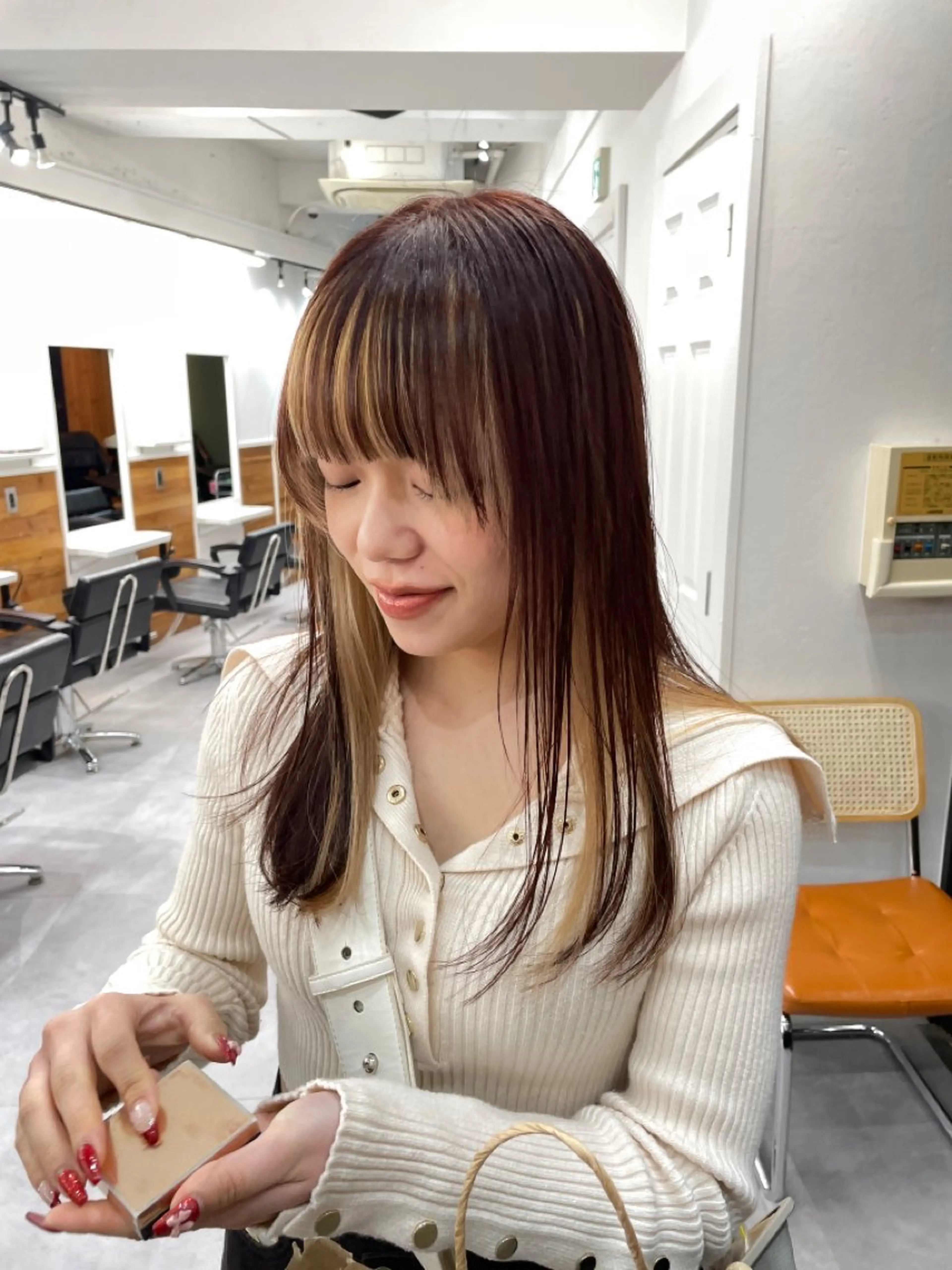 ミディアム カラー パーマ ミディアムパーマ レイヤー／似合わせ TAKUYAのヘアスタイル