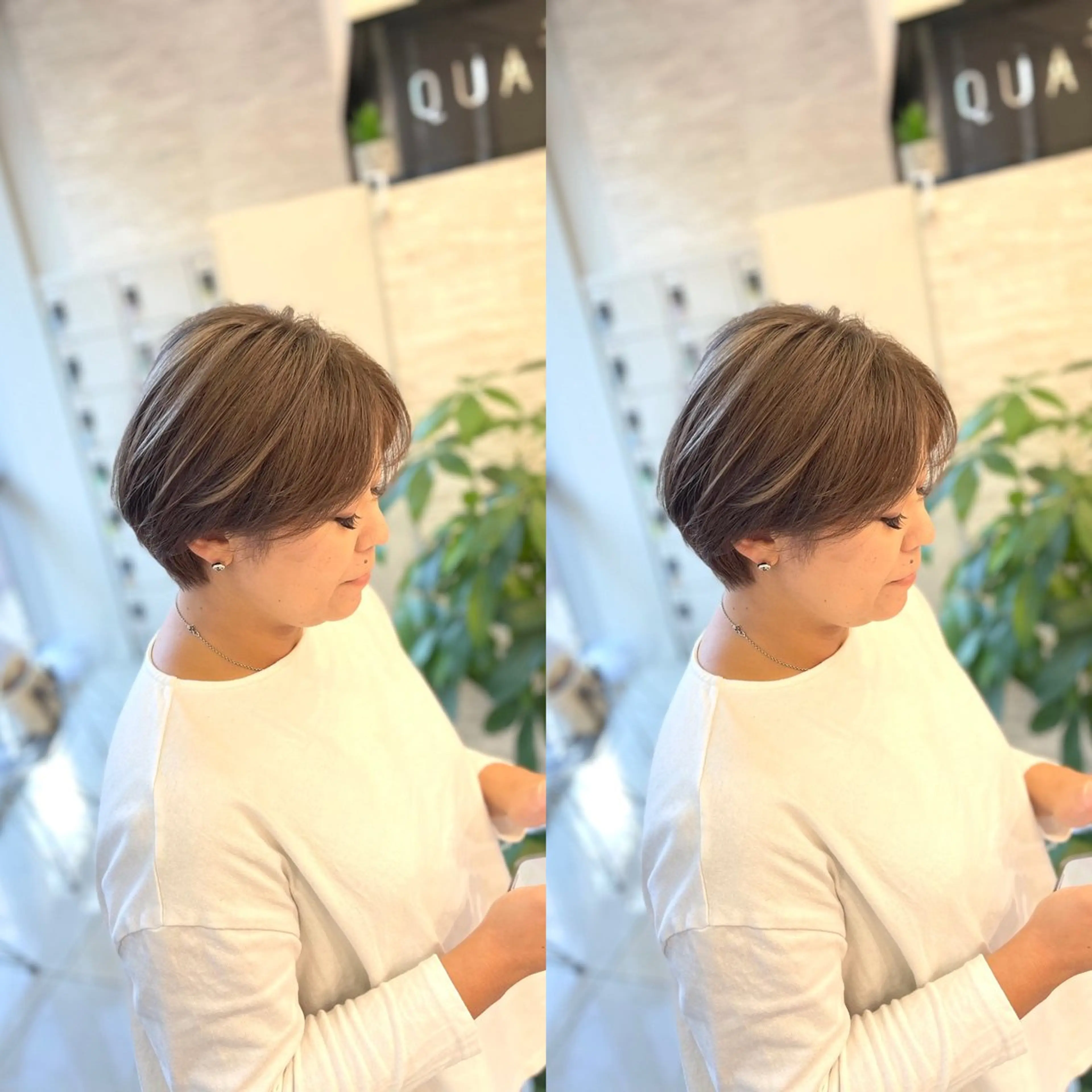 ショート カット ヘアカラー トリートメント Y Uのヘアスタイル