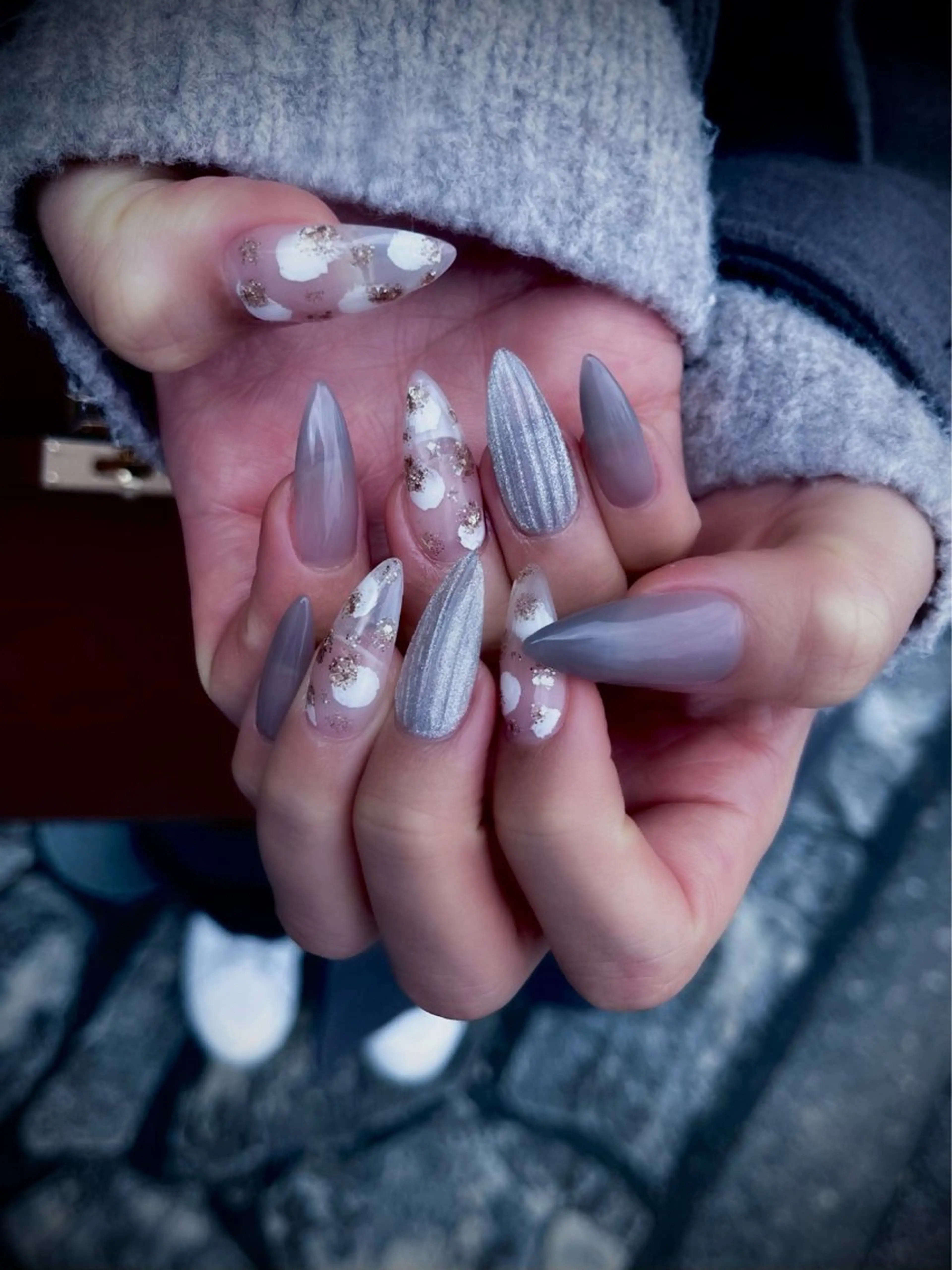 ネイル キラキラネイル マグネットネイル ワンカラーネイル スカルプネイル ワンホンネイル nine.🦋 YUKOのネイルデザイン