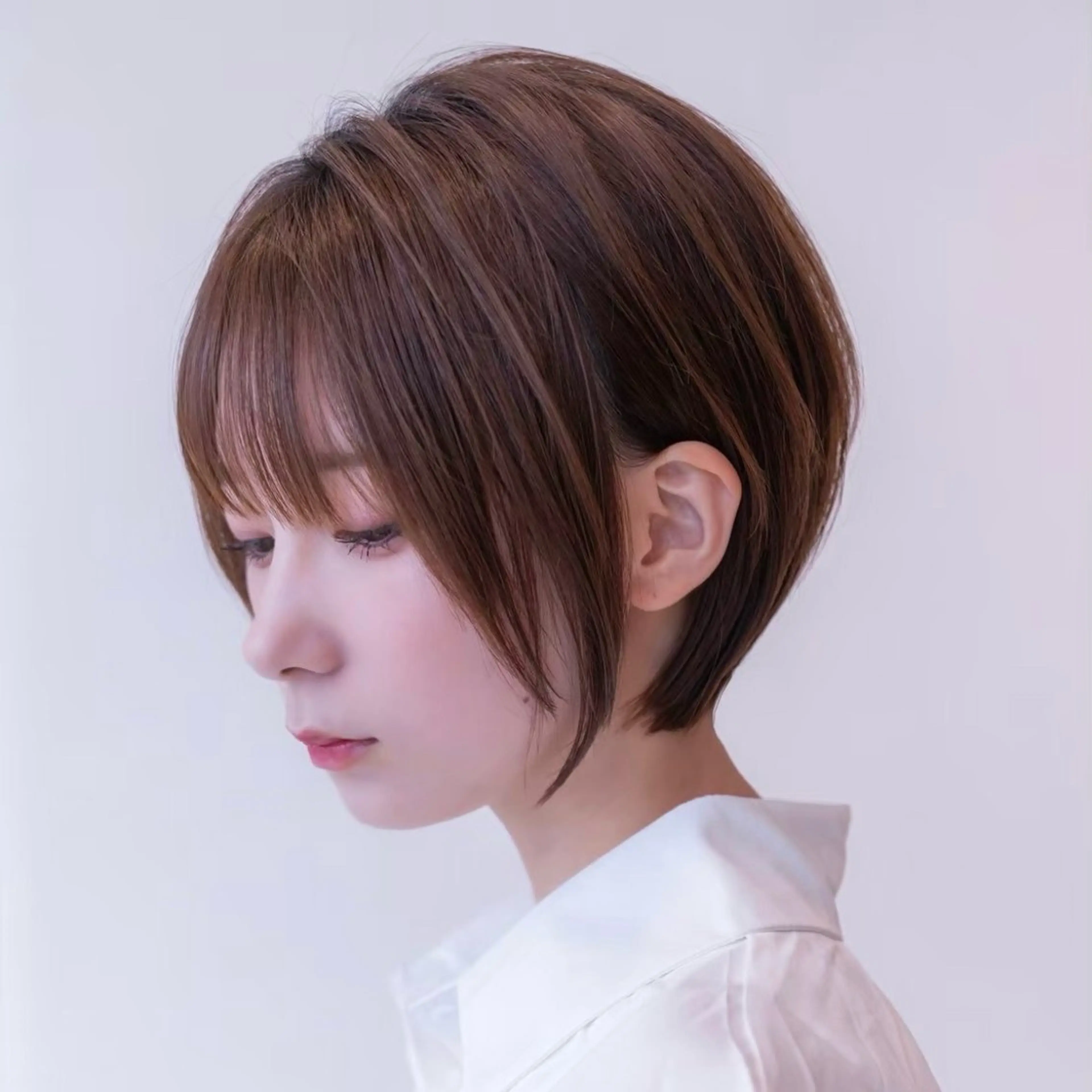 ショート カラー 切りっぱなしボブ ショートボブ ボブレイヤー 透明感カラー ボブ カット 縮毛矯正 渋谷ボブ/レイヤー ボブ田中航平のヘアスタイル