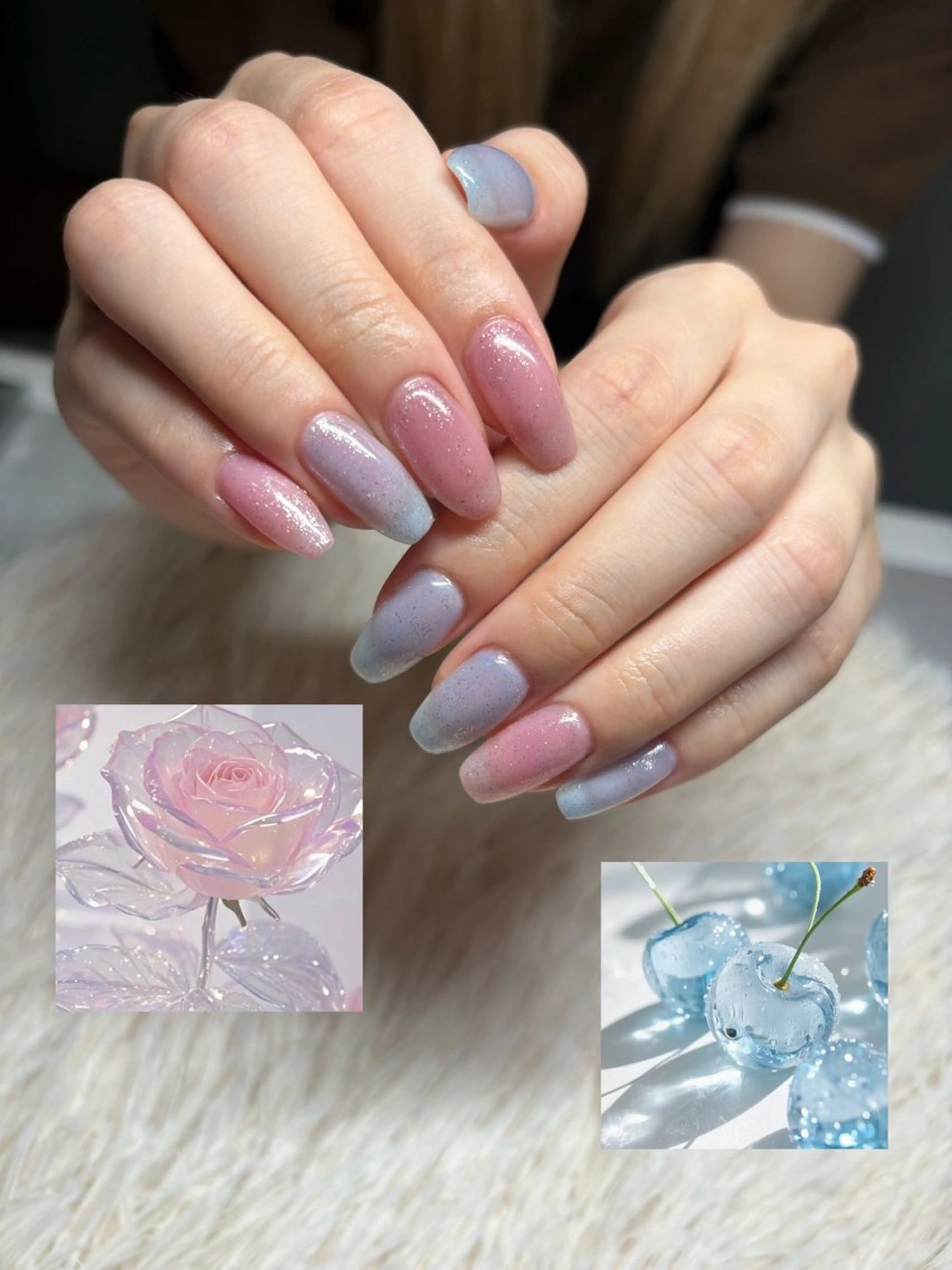 ネイル ブルー ワンカラーネイル ピンク ハンドネイル Nail Salon RiLion所属・kaho  🧸🎀 RiLionのネイルデザイン