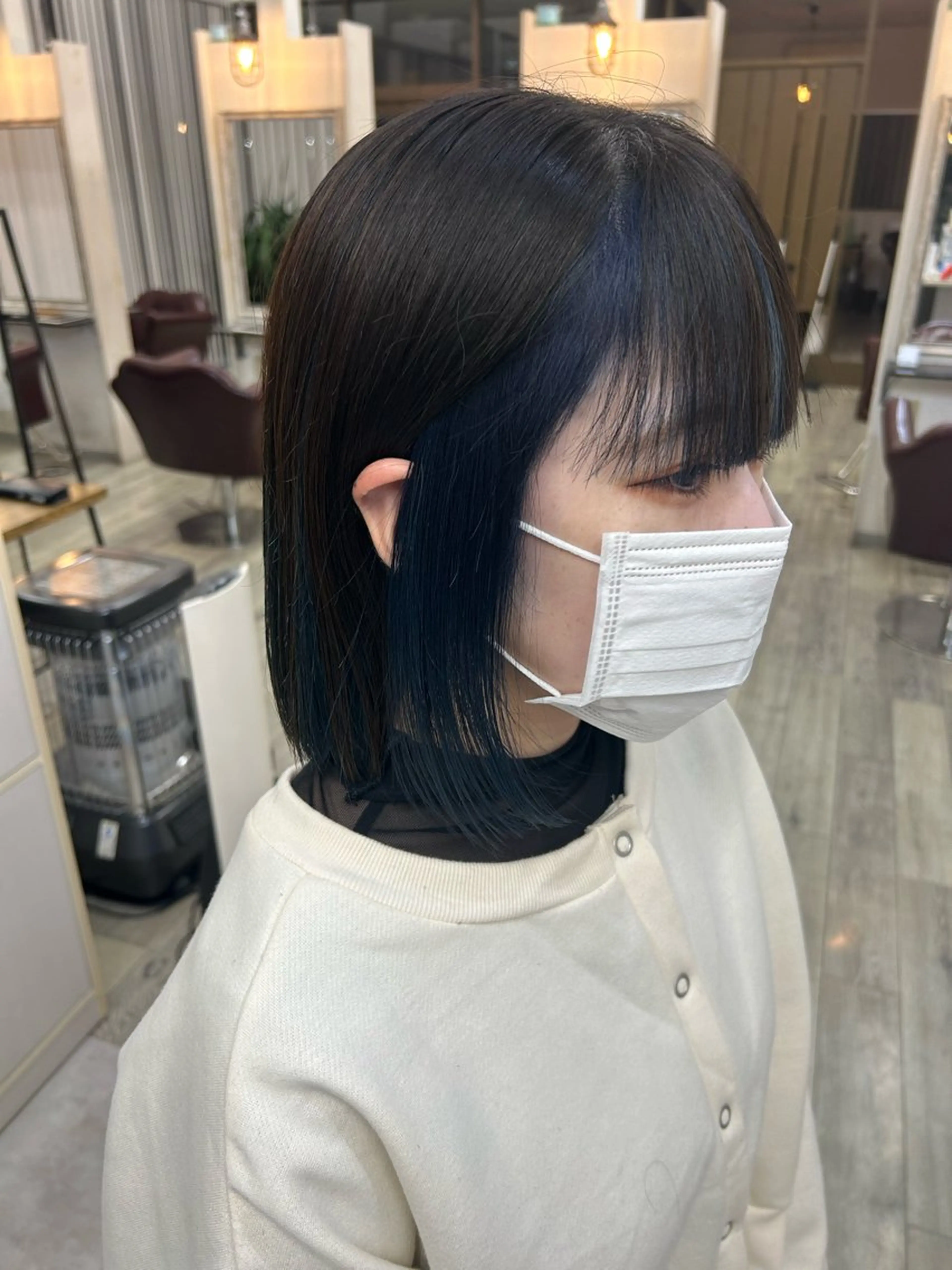 ミディアム カラー ブルーカラー ネイビーカラー GRACE hair designing(グレイスヘアデザイニング)所属・大竹里旺 カットモデル募集中のヘアスタイル