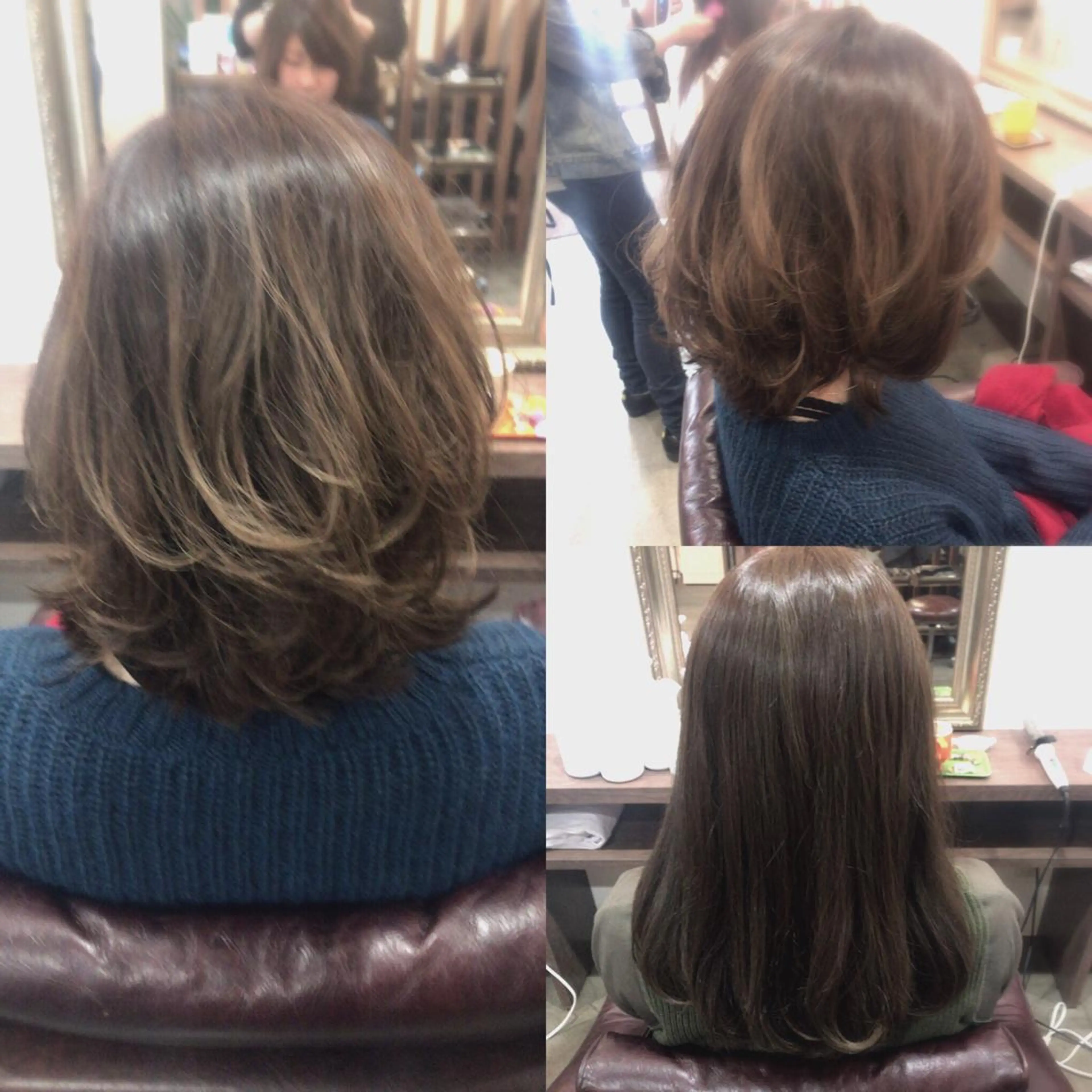 ミディアム セミロング カラー レイヤーカット匠 イソザキノリユキのヘアスタイル