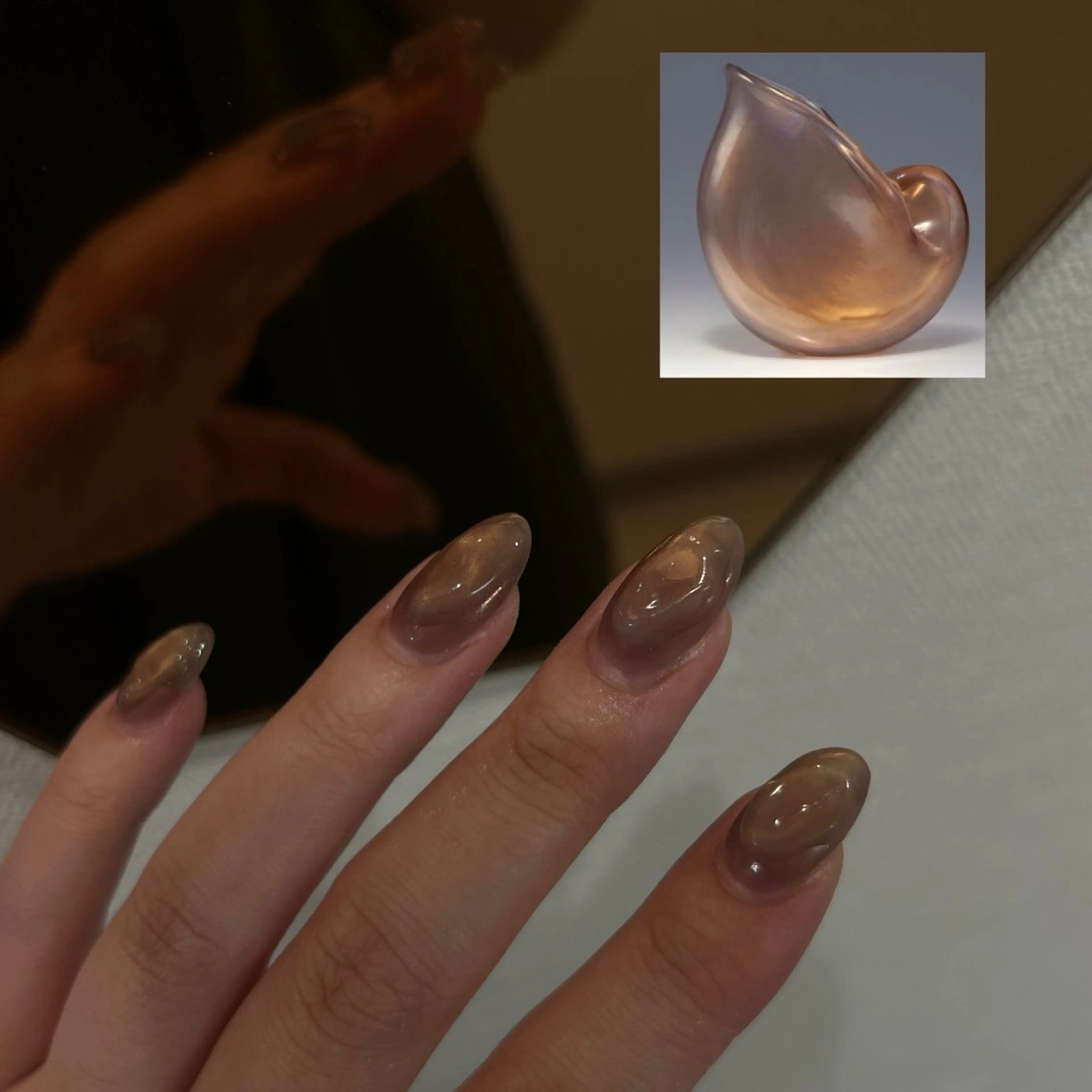 ネイル ハンドネイル Ray. ちゅるん系ニュアンスのネイルデザイン