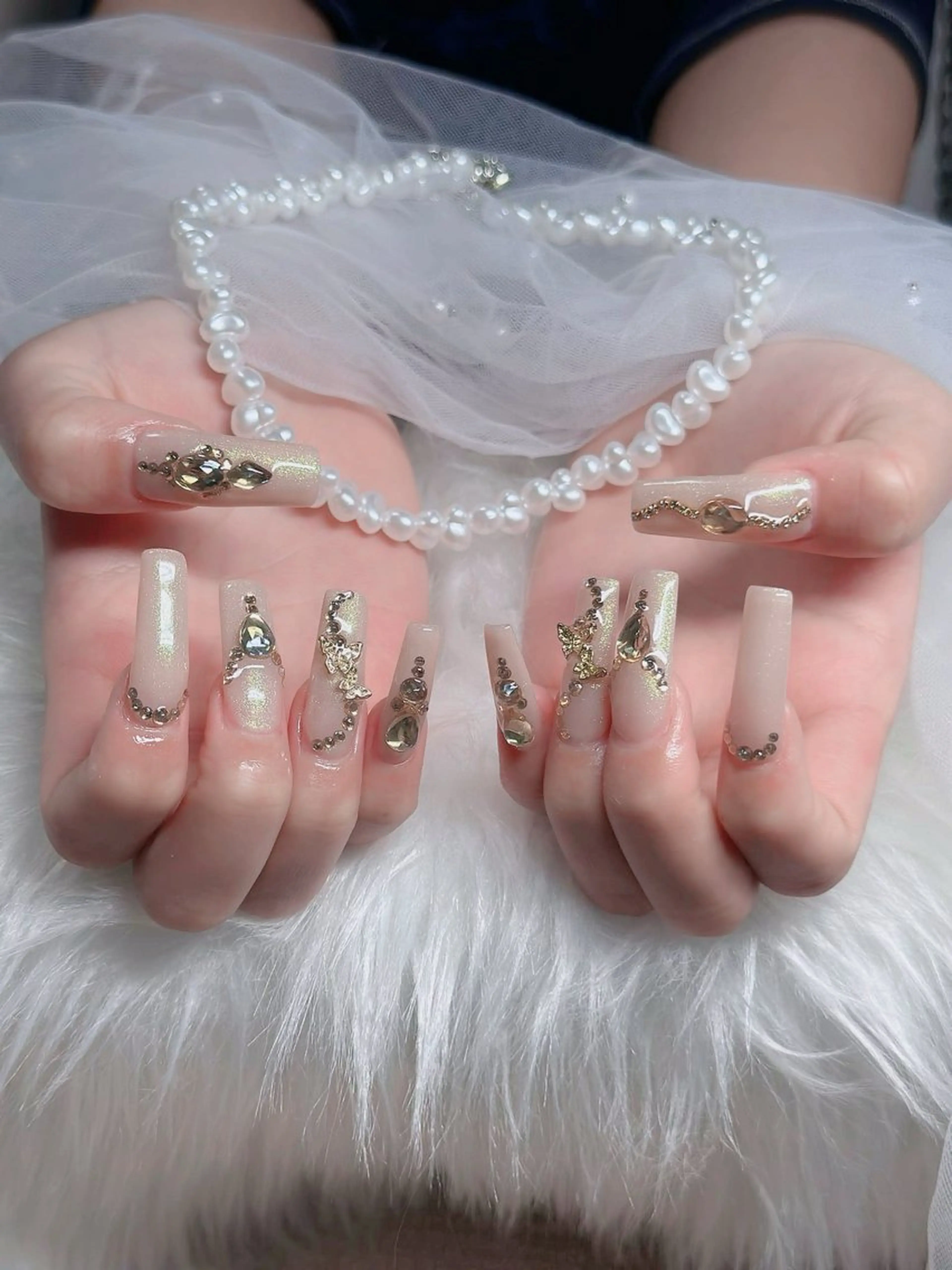 ネイル フレンチネイル ジェルネイル ガラスフレンチ ハロウィン ハート ハンドネイル H.baby Nail Salonのネイルデザイン