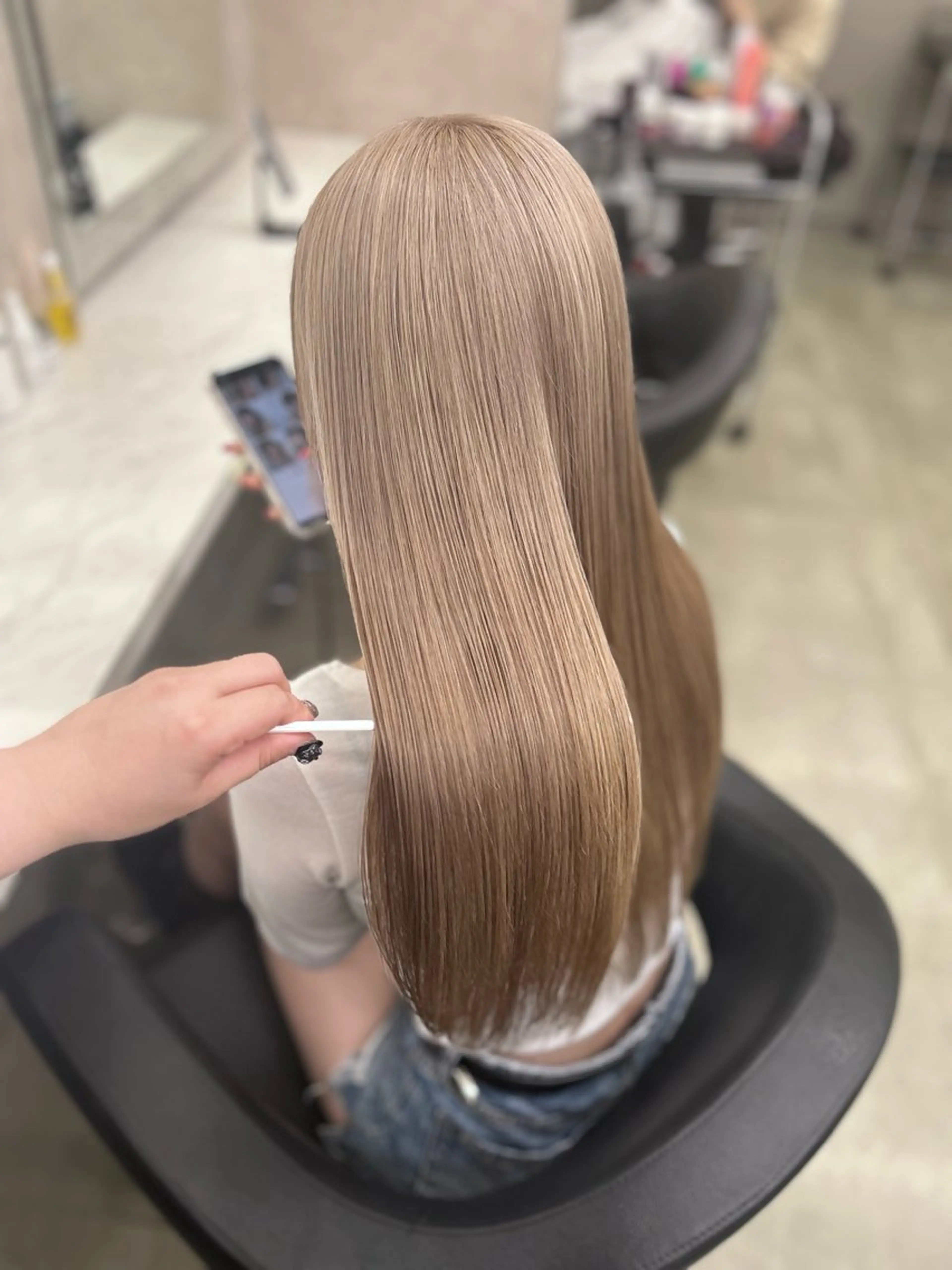 ロング カラー パーマ ヘアアレンジ メンズ キッズ ブリーチなしカラー/ ブラウン/レイヤーのヘアスタイル