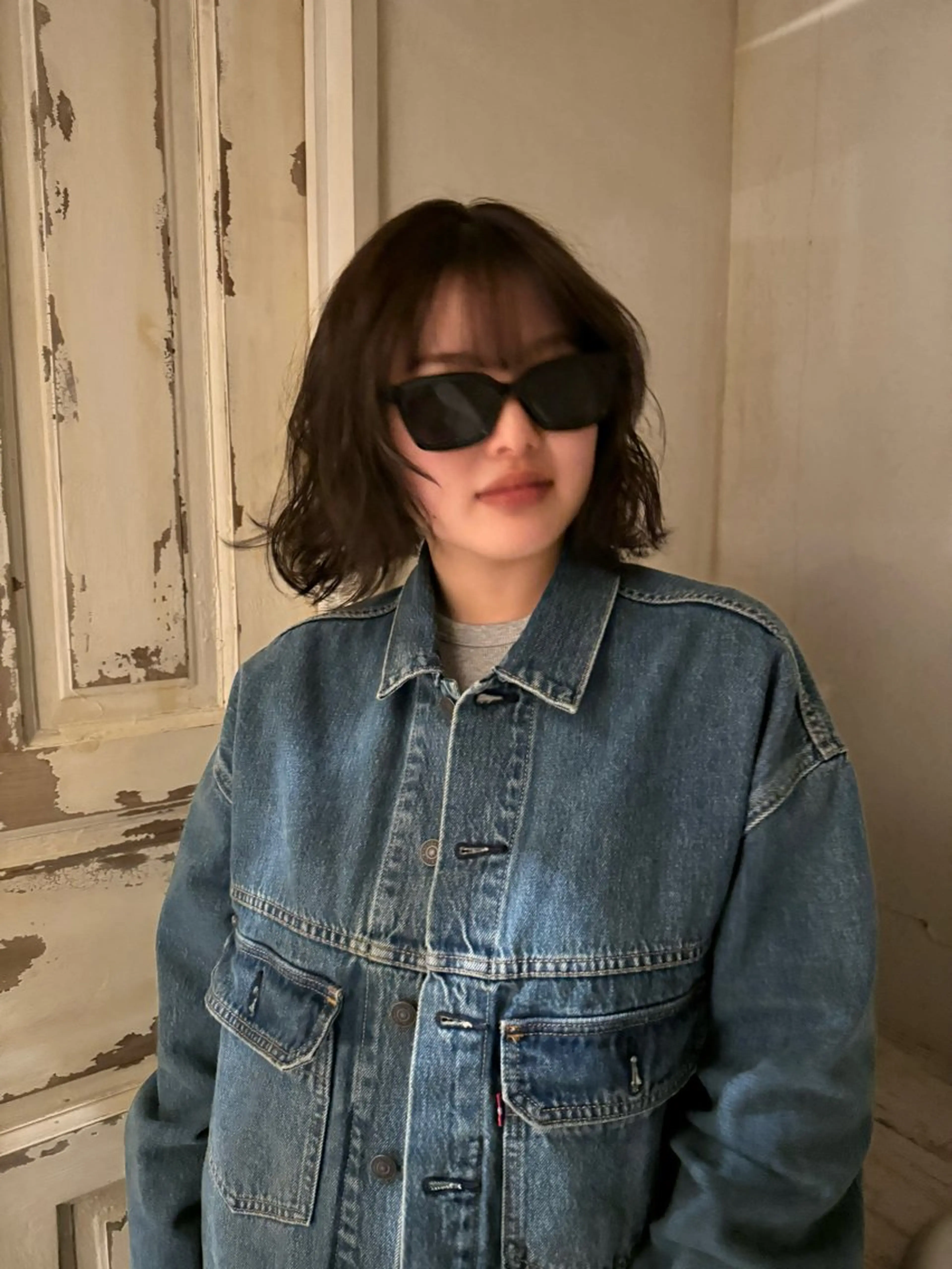 ミディアム カラー パーマ 笹原 叶のヘアスタイル