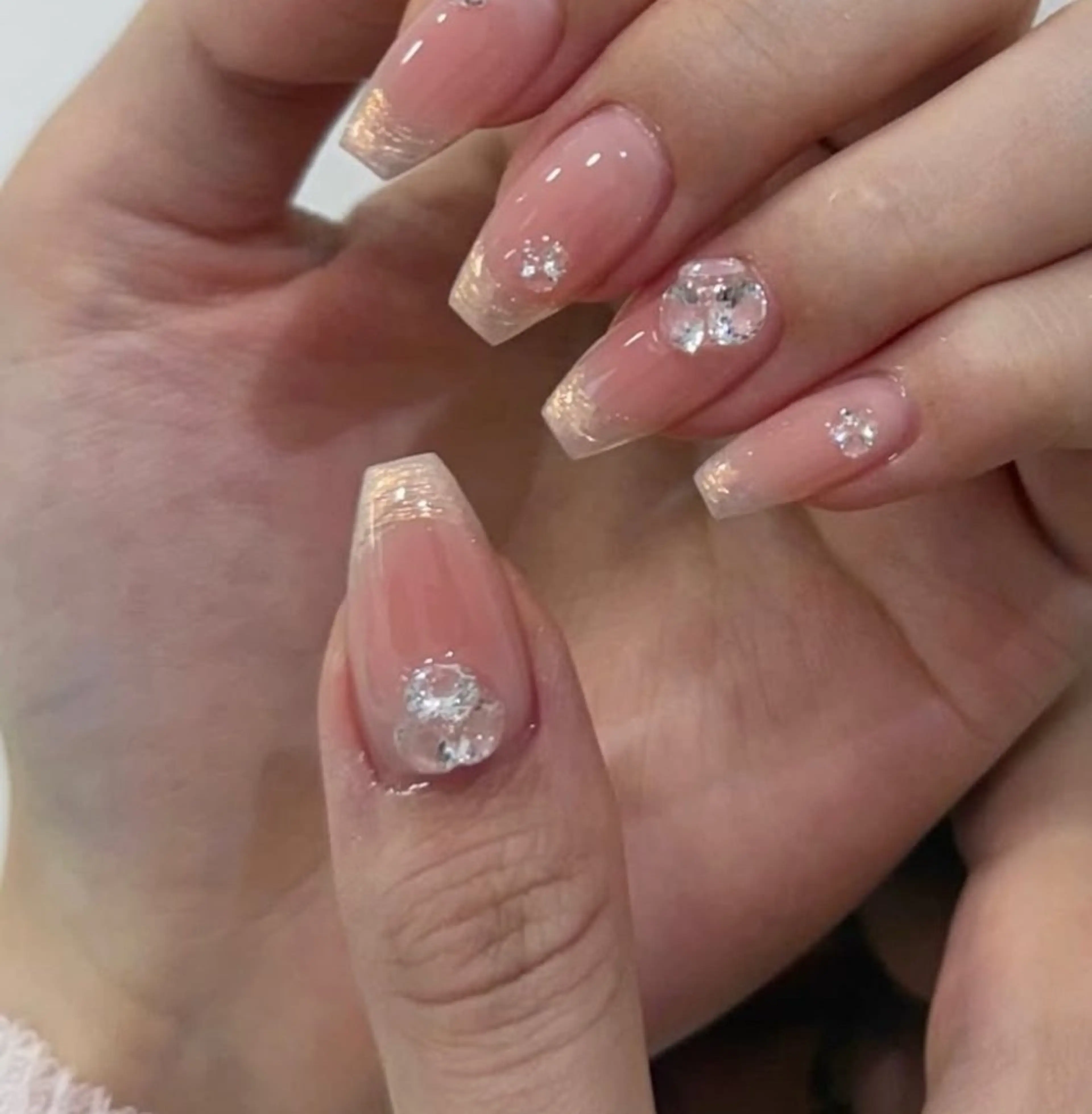 ネイル アートネイル ジェルネイル キラキラネイル ミラーネイル ピンク ハンドネイル Ryunail所属・Ryu Nail NekoChanのネイルデザイン