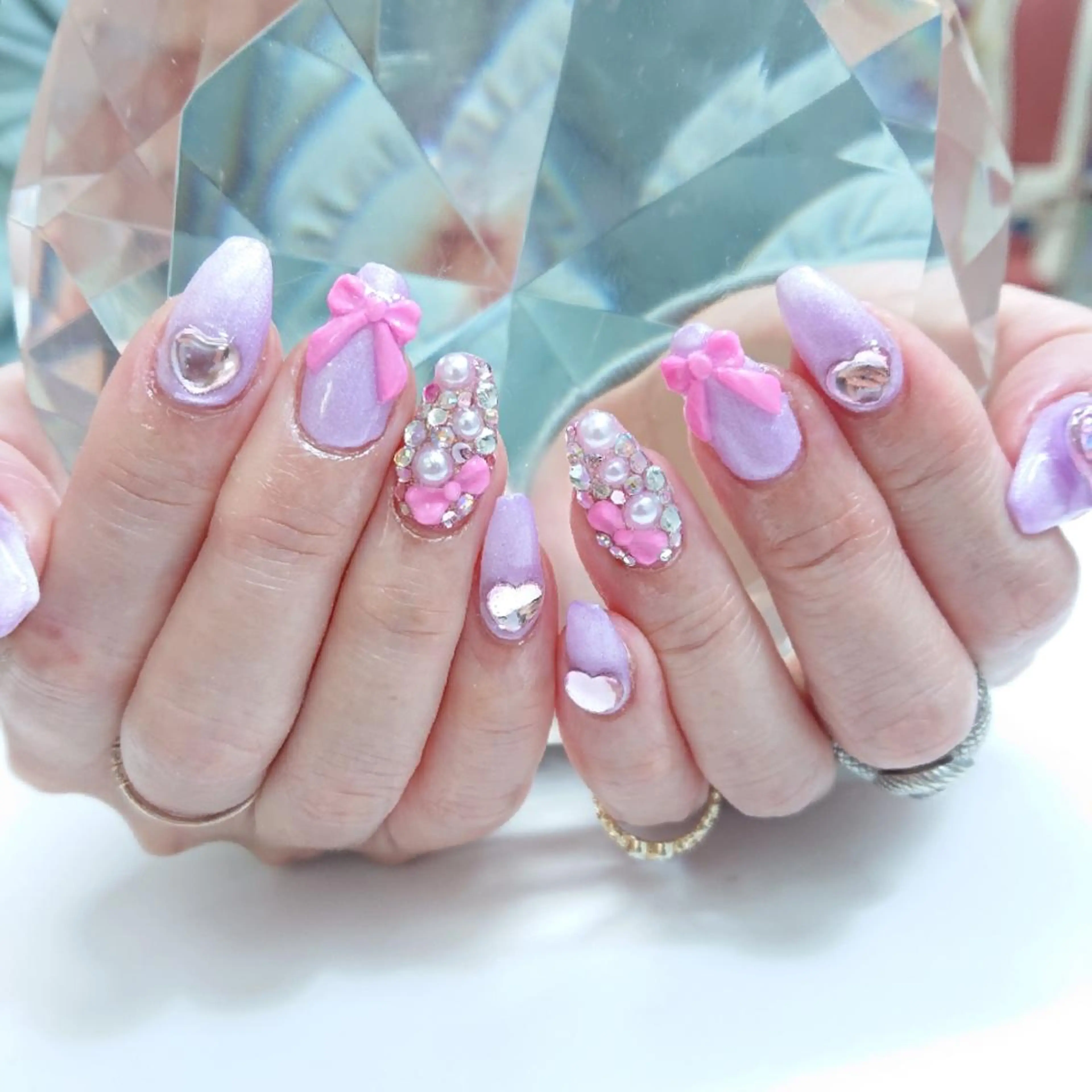 ネイル ハート リボン Coco Girlsのネイルデザイン