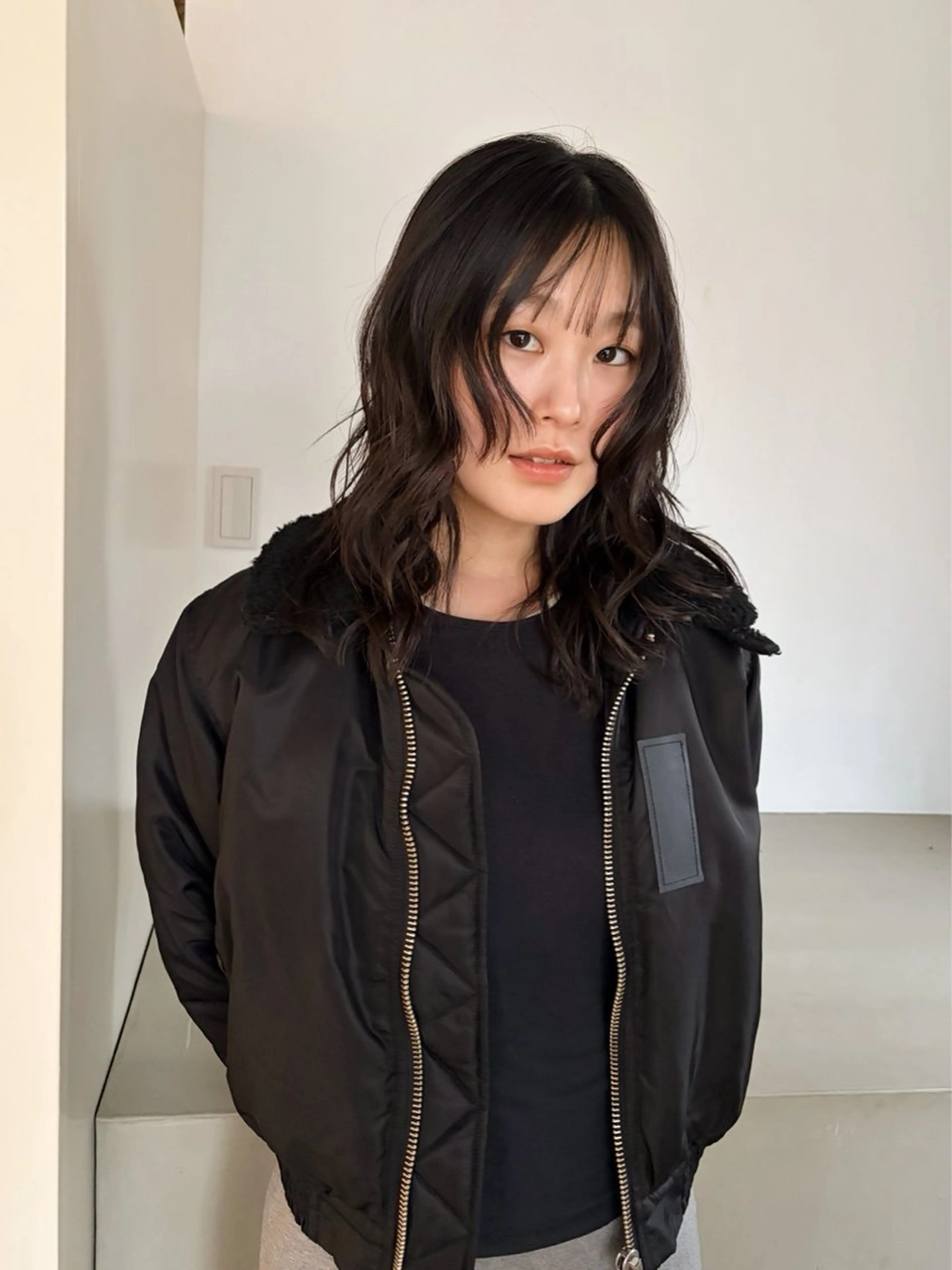 ミディアム 顔周りカット レイヤーカット カット 🧣misaki 透明感カラー🧣のヘアスタイル