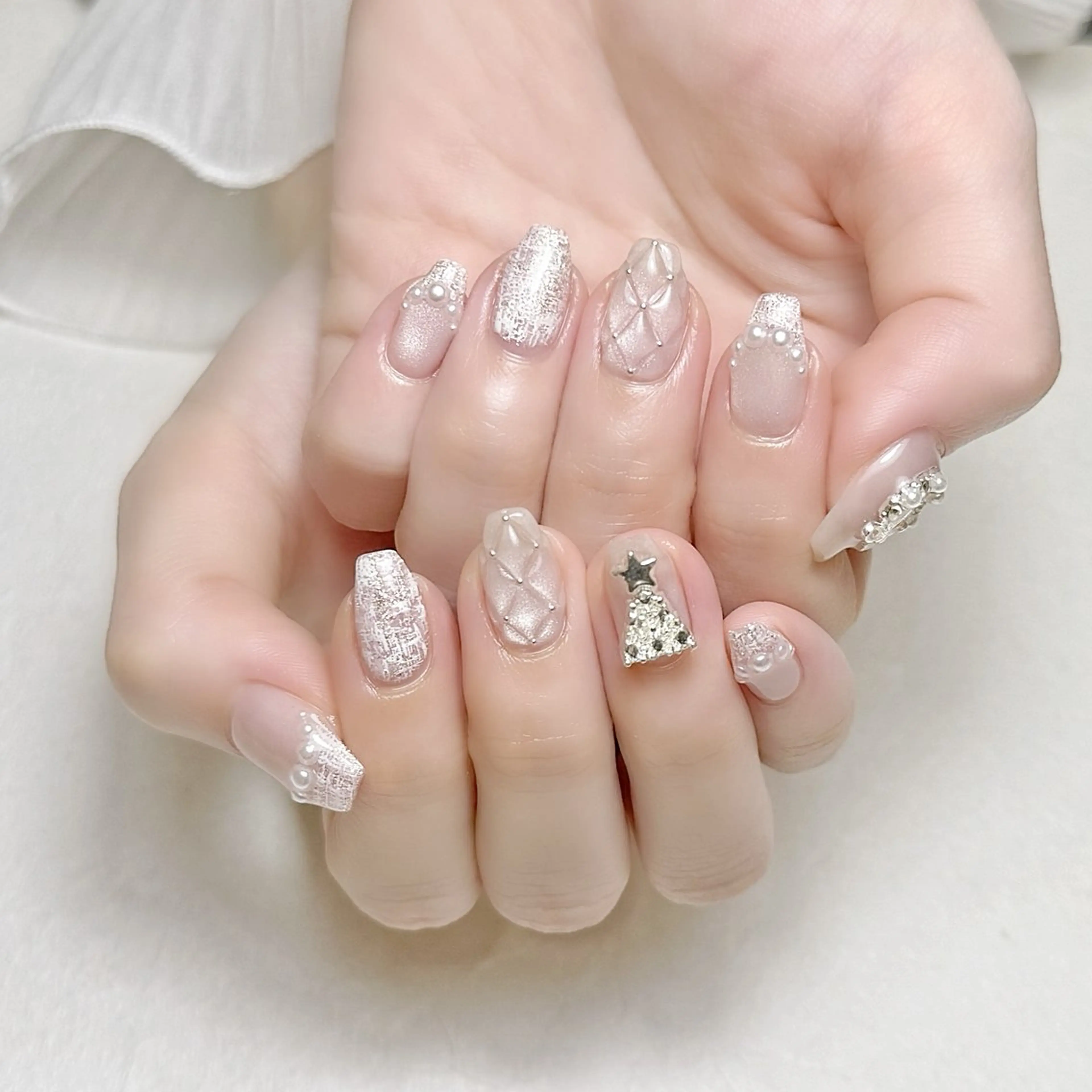 ネイル マグネットネイル オフィスネイル ワンカラーネイル ツイードネイル 冬ネイル rouse nail RISATOのネイルデザイン