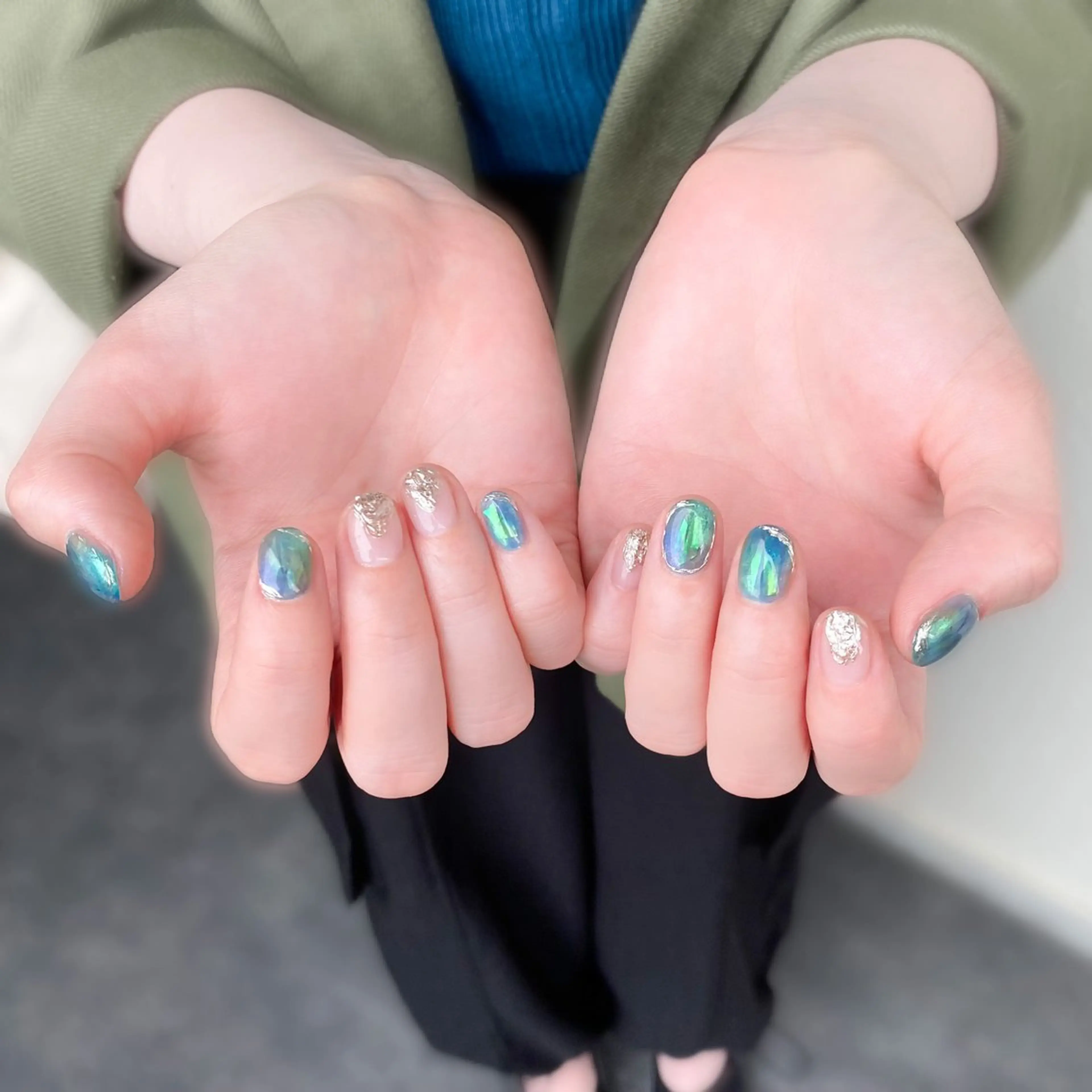 ネイル 氷ネイル・うるうるネイル ショートネイル ハンドネイル &.nail/ ニュアンス/持込み可のネイルデザイン