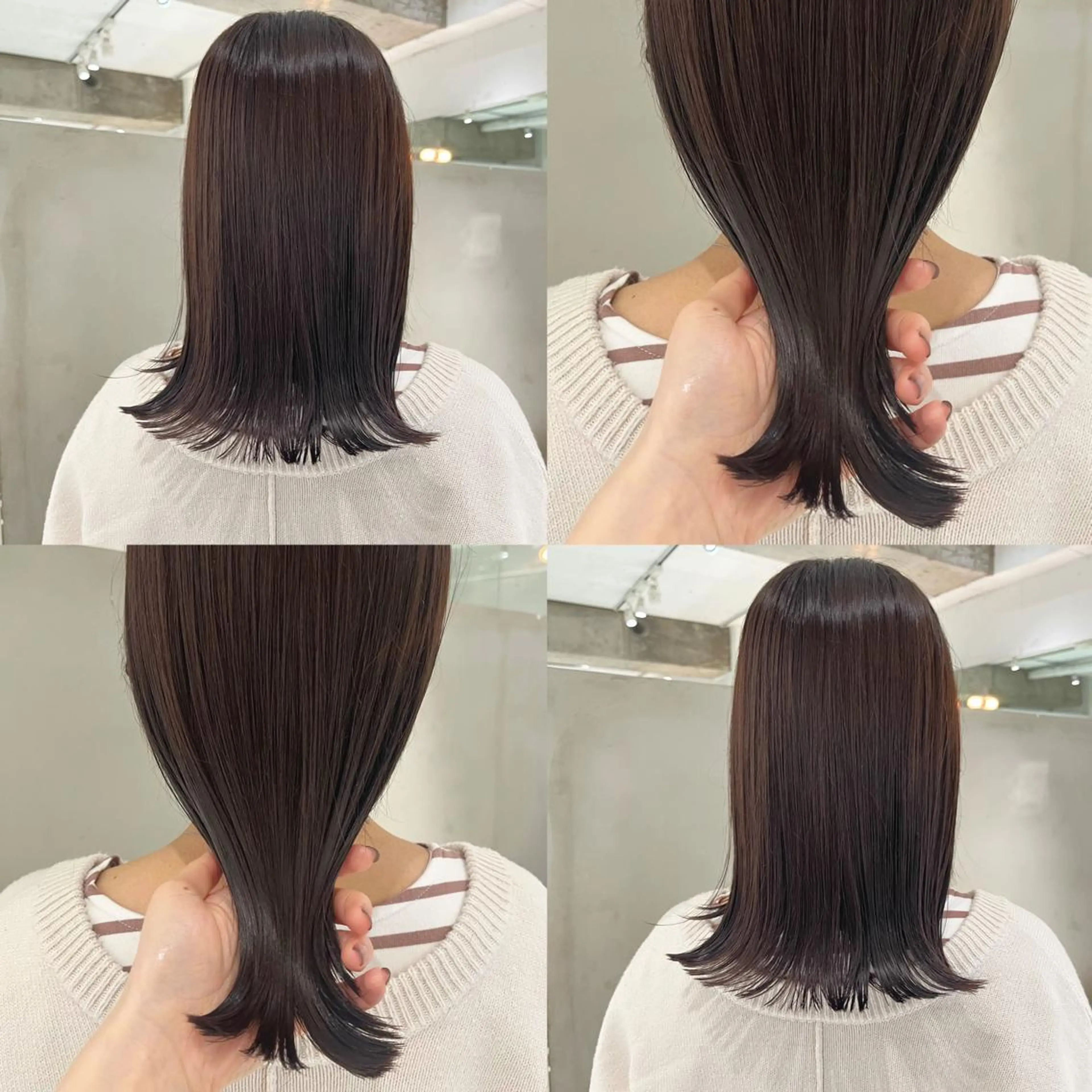 ミディアム カラー アッシュ アッシュブラウン アッシュグレー アッシュグレージュ ブラウンカラー カジュアルを女っぽく 𝗮𝘆𝗮𝗰𝗼のヘアスタイル