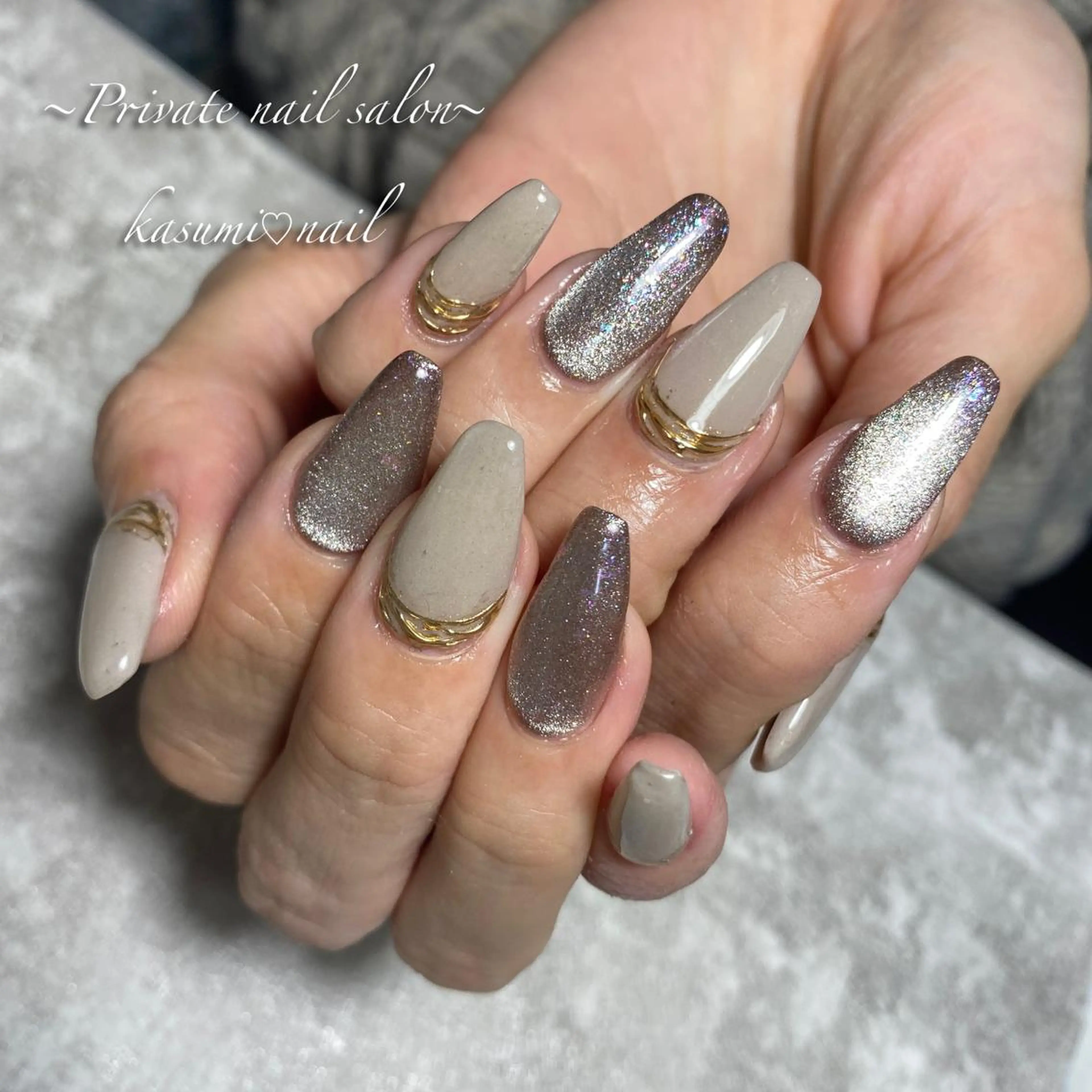 ネイル マグネットネイル ミラーネイル ニュアンスネイル KASUMI♡ Nailのネイルデザイン