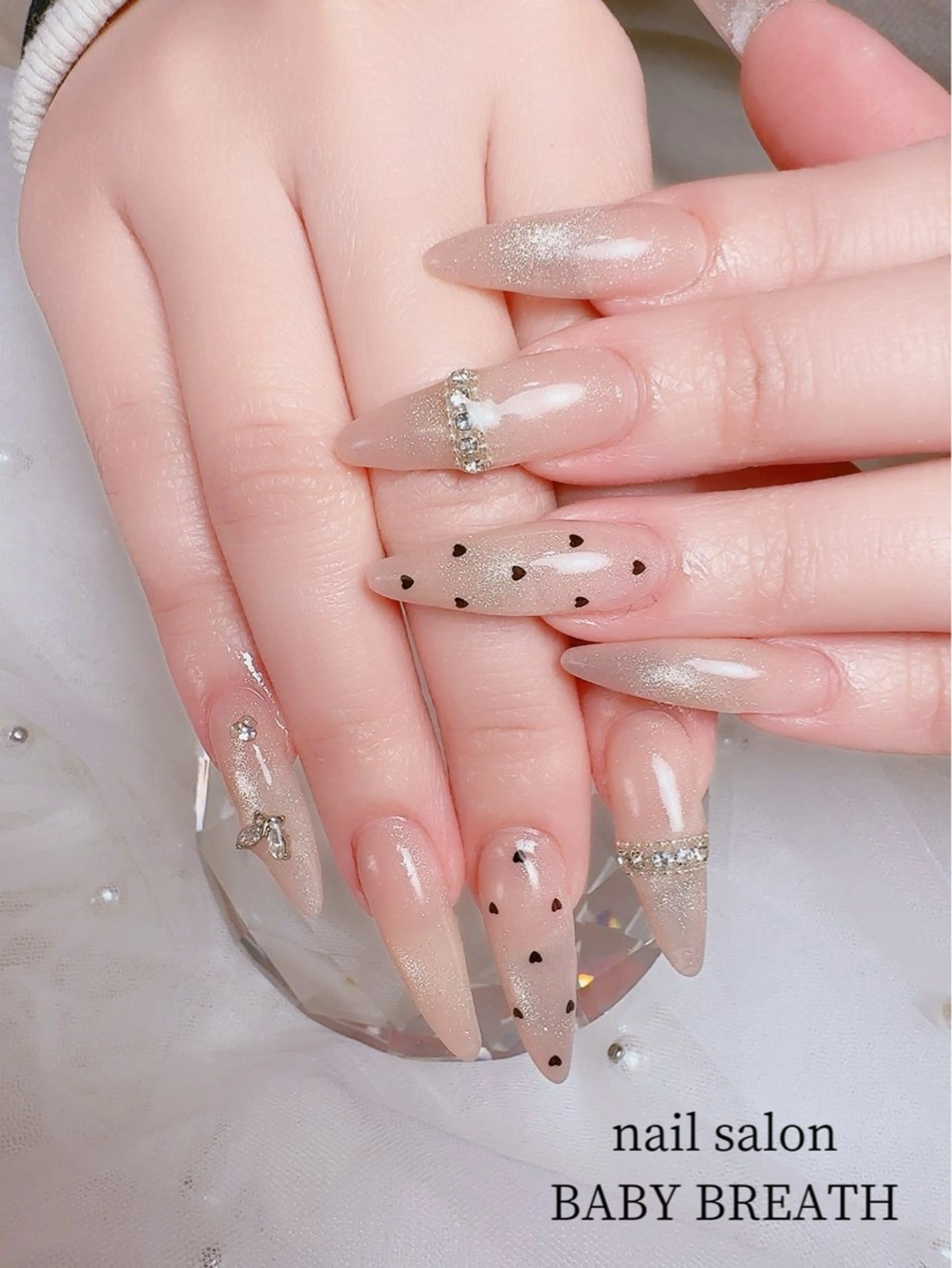 ネイル アートネイル フラッシュネイル フットネイル グラデーション ラメ(グリッター) ハンドネイル BABY  BREATH所属・y natsumiのネイルデザイン