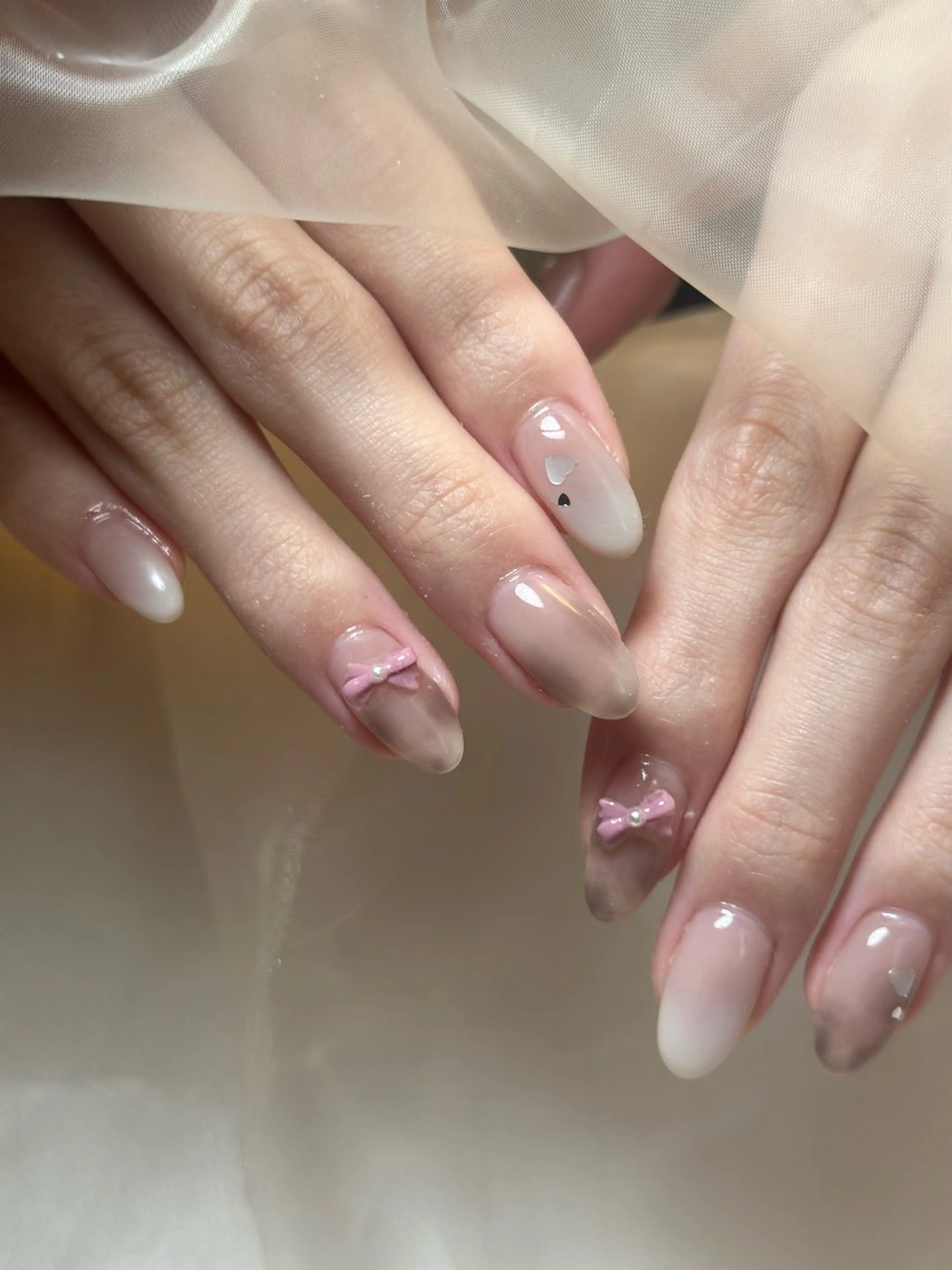 ネイル リボン ハンドネイル LadyNail aoiのネイルデザイン