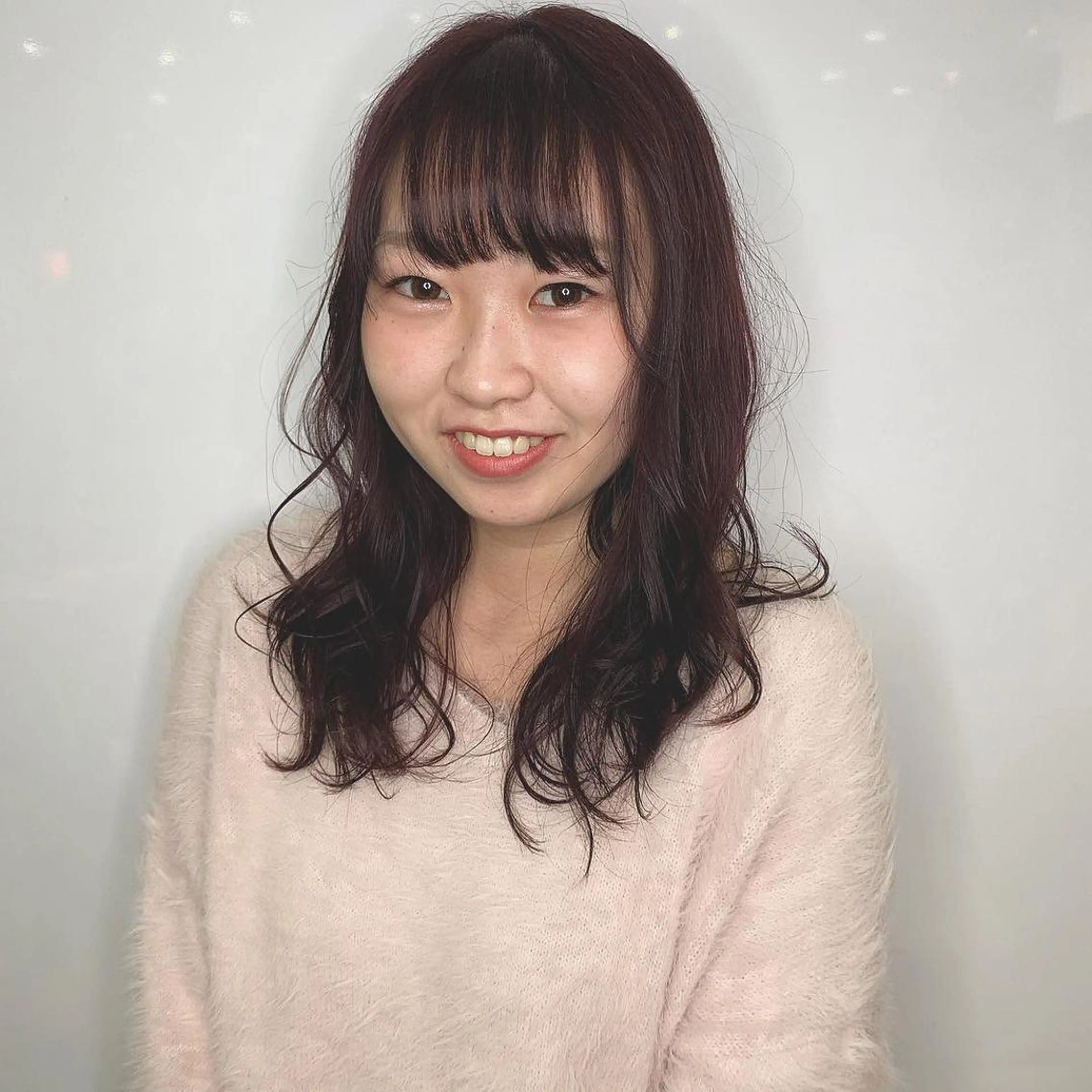 セミロング カラー パープルカラー AMI ウルフパーマ/メンズのヘアスタイル