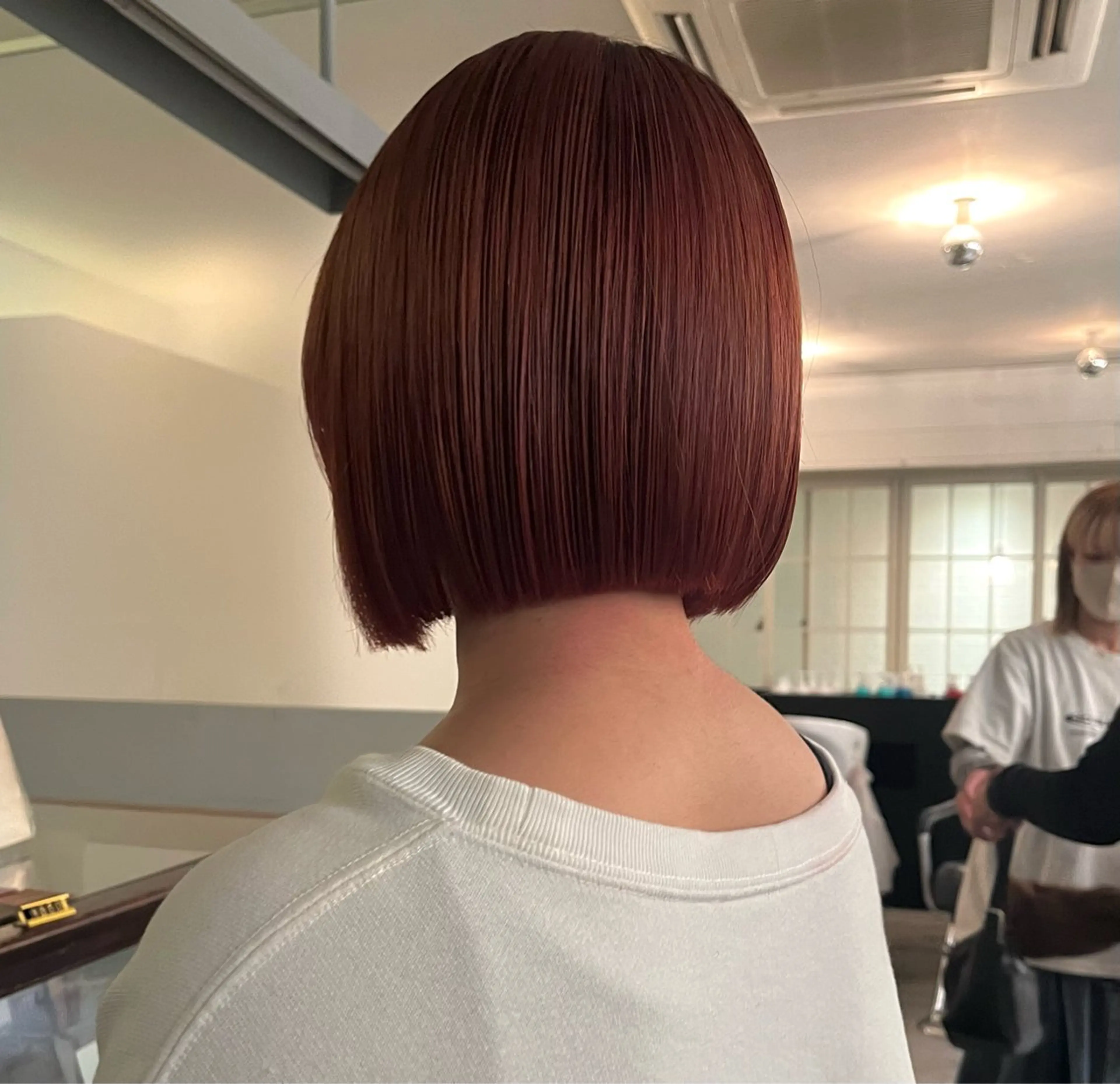 ミディアム 切りっぱなしボブ ボブ ブリーチなし/透明感 /ショート/大世のヘアスタイル