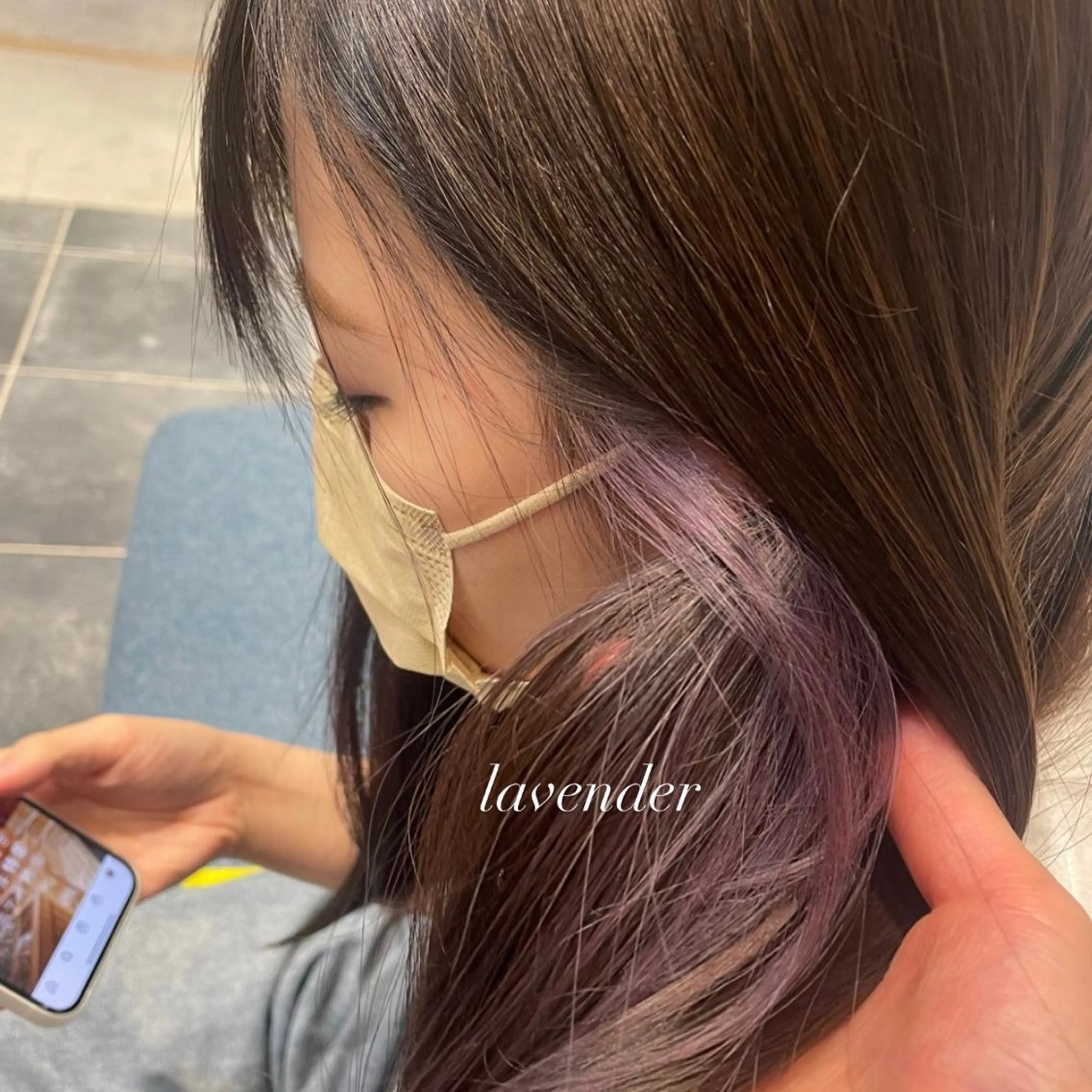 カラー イヤリングカラー ラベンダーカラー 🍒ばばみさき/ マンツーマン施術🍒のヘアスタイル